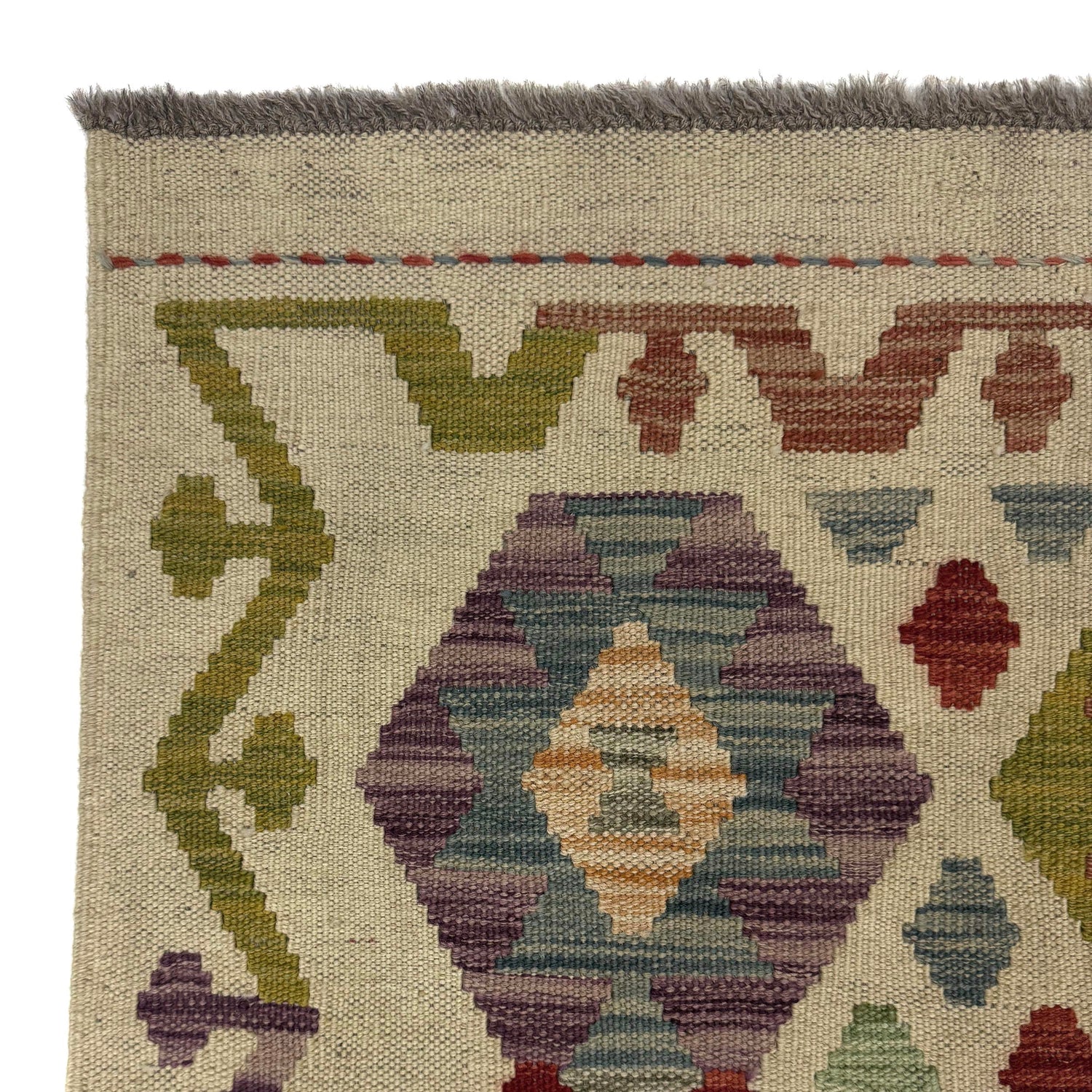 Handmade Turkish Design Wool Kilim Runner 2' 6" x 9' 7" ft / 76 x 291 cm - No. R38728