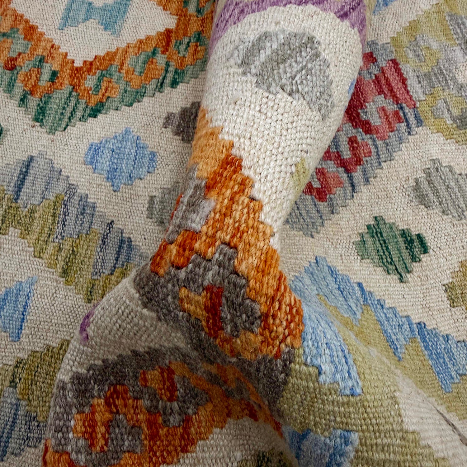 Hand Knotted Flatweave Kilim Runner 2' 7" x 9' 8" ft / 79 x 294 cm - No. R38731