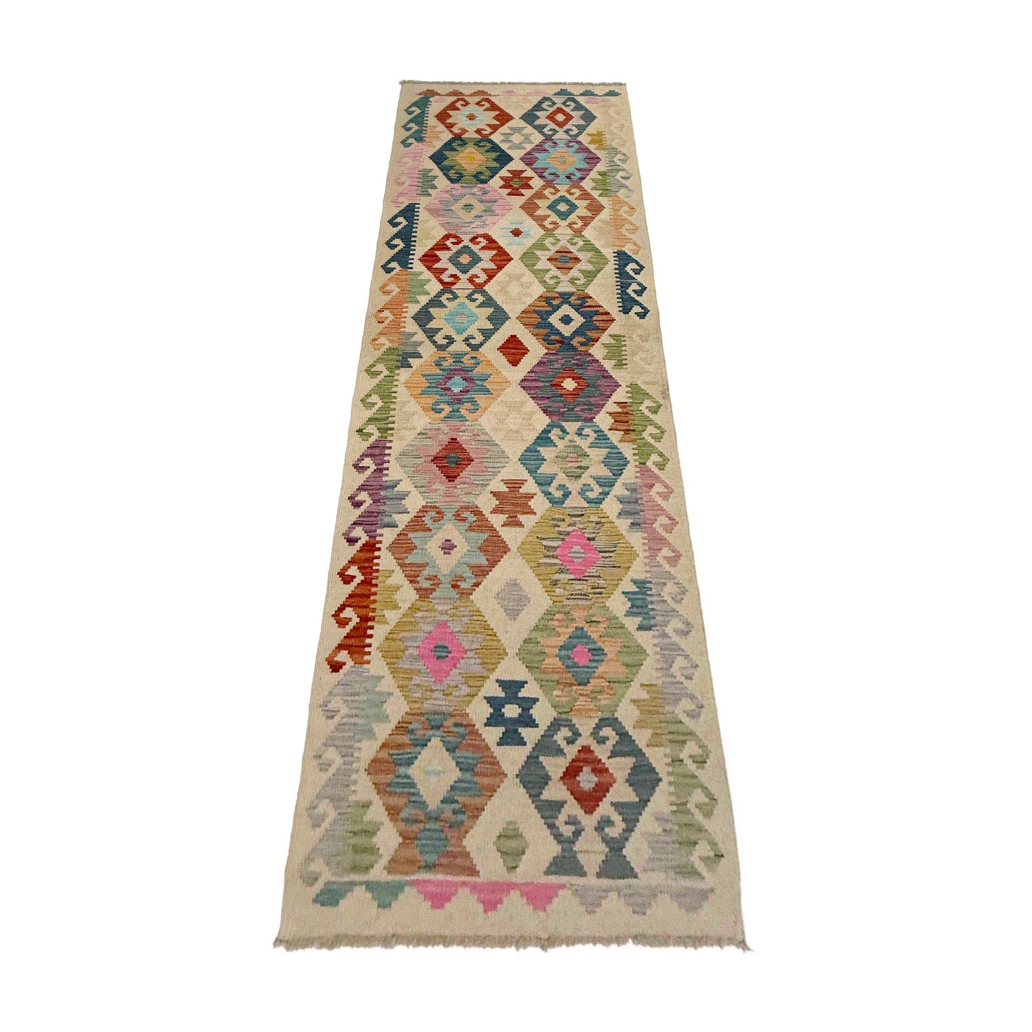 Handmade Afghan Vegetable Kilim Runner 2' 7" x 9' 7" ft / 79 x 293 cm - No. R38733