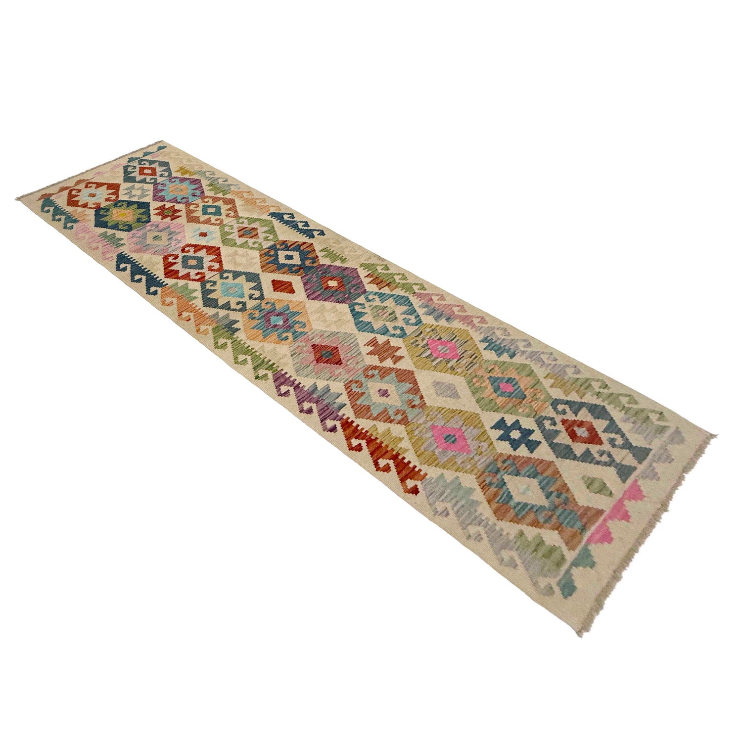 Handmade Afghan Vegetable Kilim Runner 2' 7" x 9' 7" ft / 79 x 293 cm - No. R38733