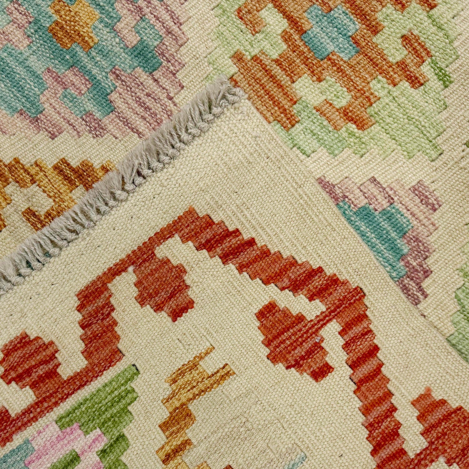 Multi Color ful Flat-Weave Wool Kilim Runner 2' 9" x 9' 6" ft / 85 x 290 cm - No. R38736