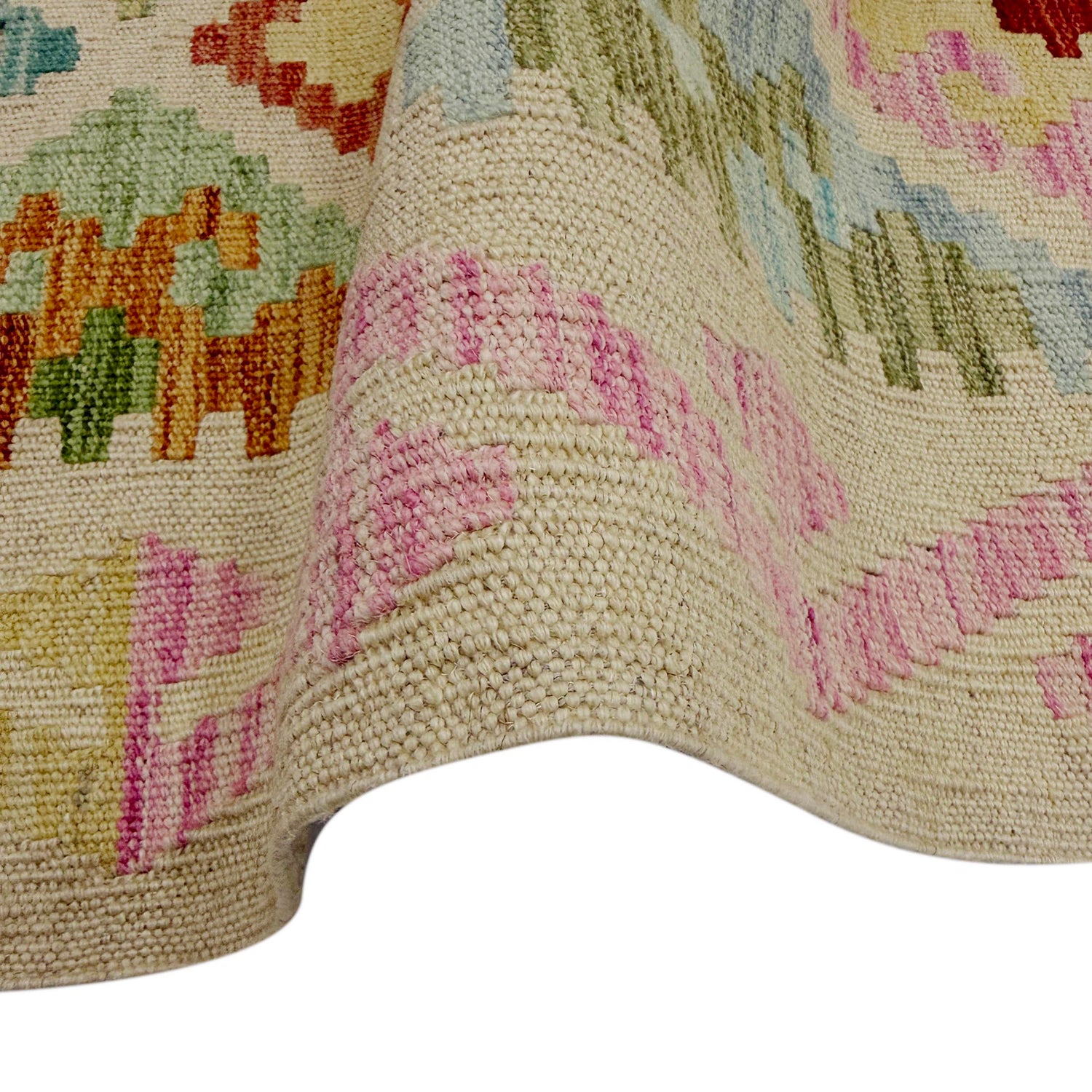 Multi Color ful Flat-Weave Wool Kilim Runner 2' 9" x 9' 6" ft / 85 x 290 cm - No. R38736