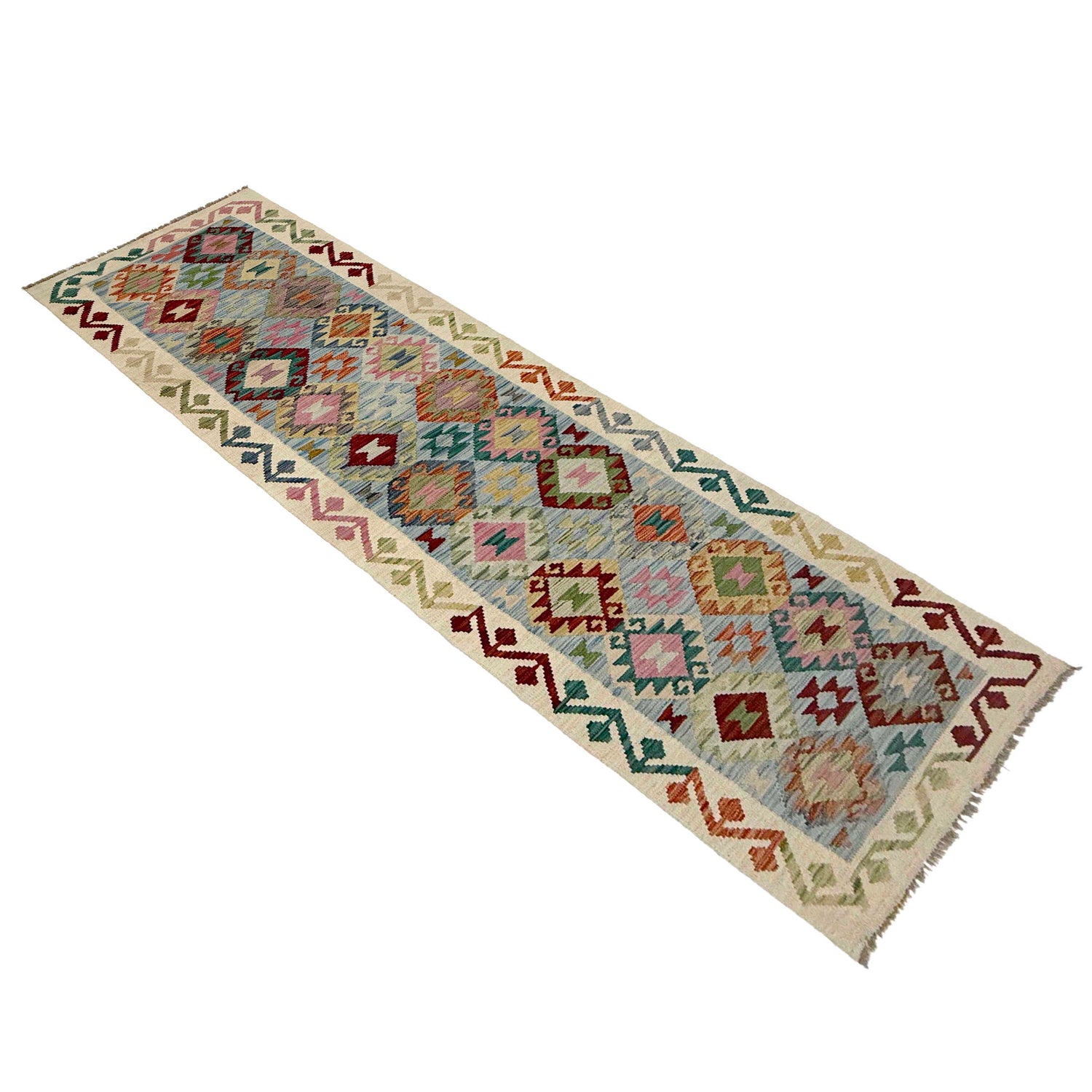 Handmade Vegetable Kilim Runner 2' 6" x 10' 2" ft / 77 x 309 cm - No. R38737