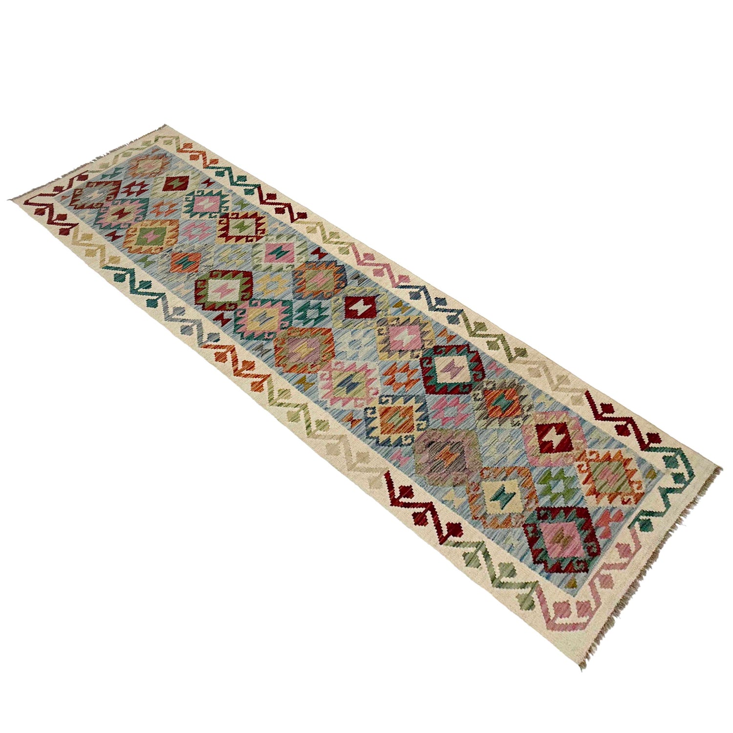 Handmade Vegetable Kilim Runner 2' 6" x 10' 2" ft / 77 x 309 cm - No. R38737