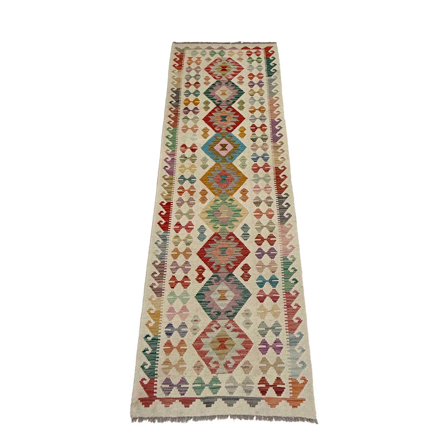 Handmade Vegetable Kelim Runner 2' 7" x 9' 8" ft / 78 x 294 cm - No. R38738