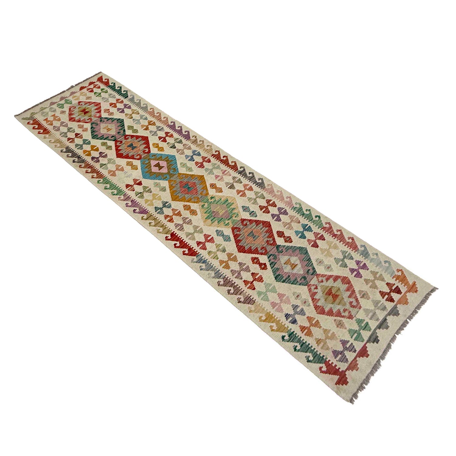 Handmade Vegetable Kelim Runner 2' 7" x 9' 8" ft / 78 x 294 cm - No. R38738