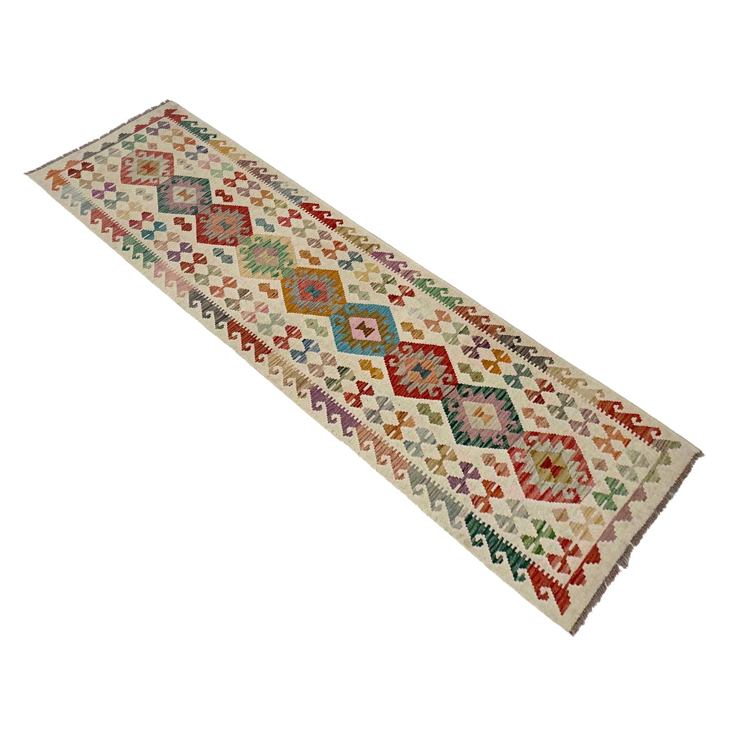 Handmade Vegetable Kelim Runner 2' 7" x 9' 8" ft / 78 x 294 cm - No. R38738