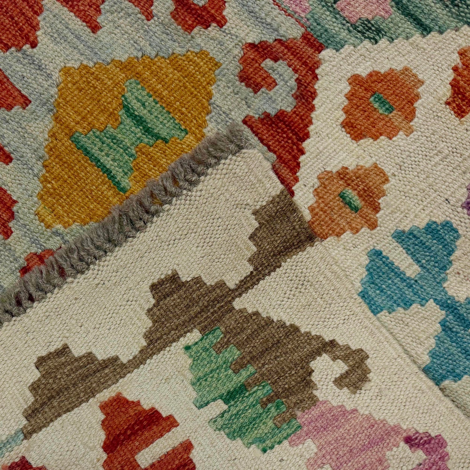 Hand Knotted Afghan Style Kilim Runner 2' 8" x 9' 8" ft / 81 x 294 cm - No. R38739