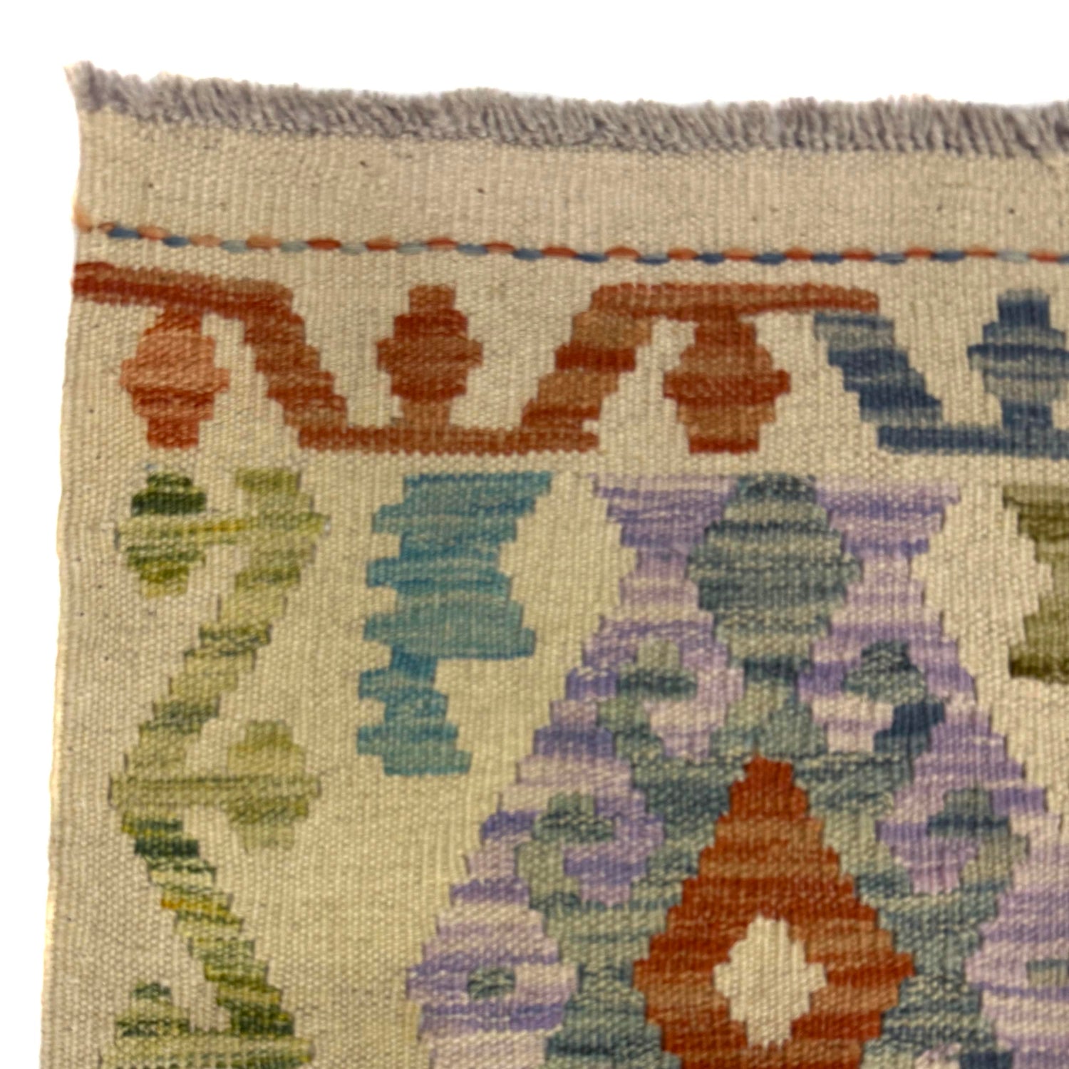 Hand Woven Wool Kelim Runner 2' 7" x 9' 5" ft / 79 x 288 cm - No. R38740