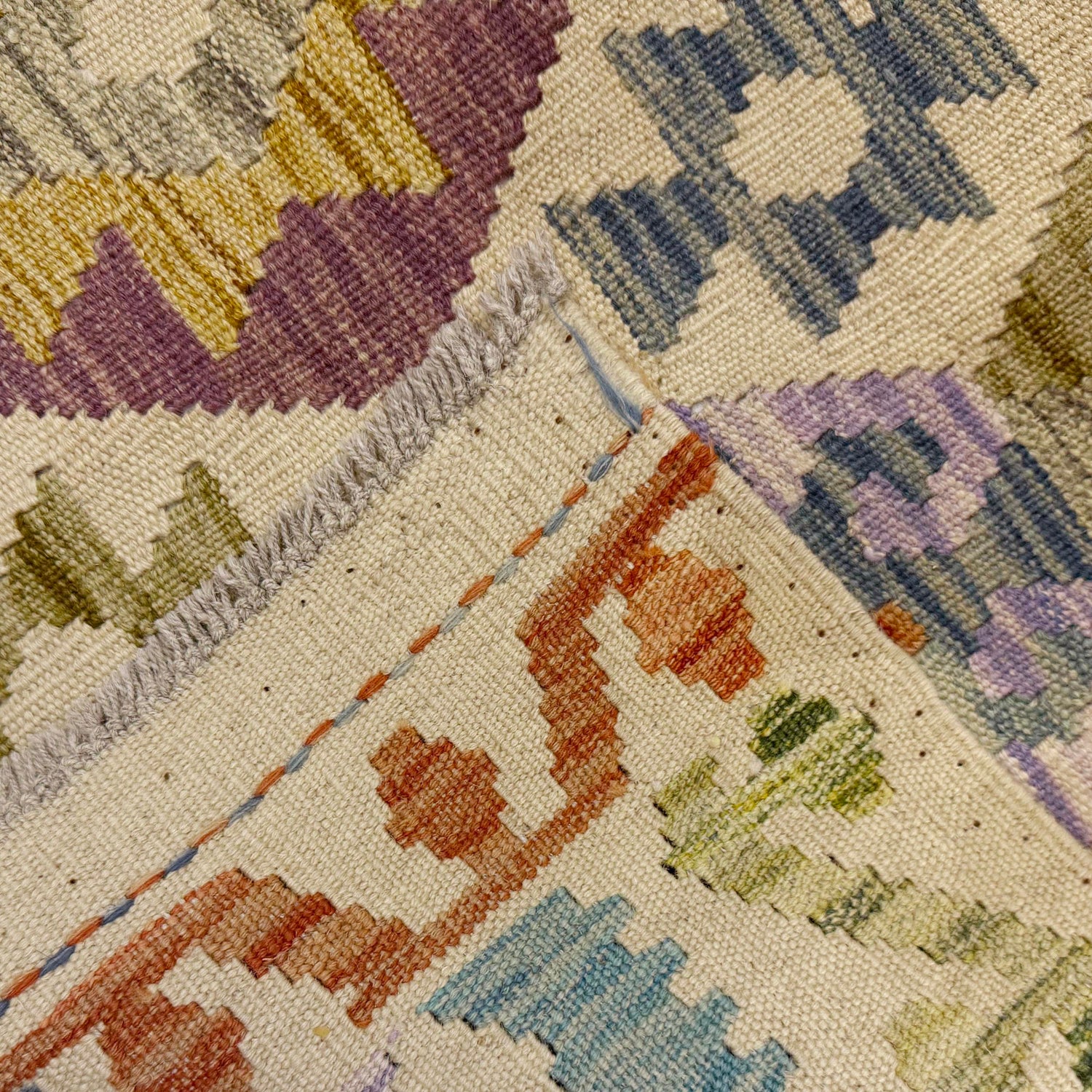 Hand Woven Wool Kelim Runner 2' 7" x 9' 5" ft / 79 x 288 cm - No. R38740