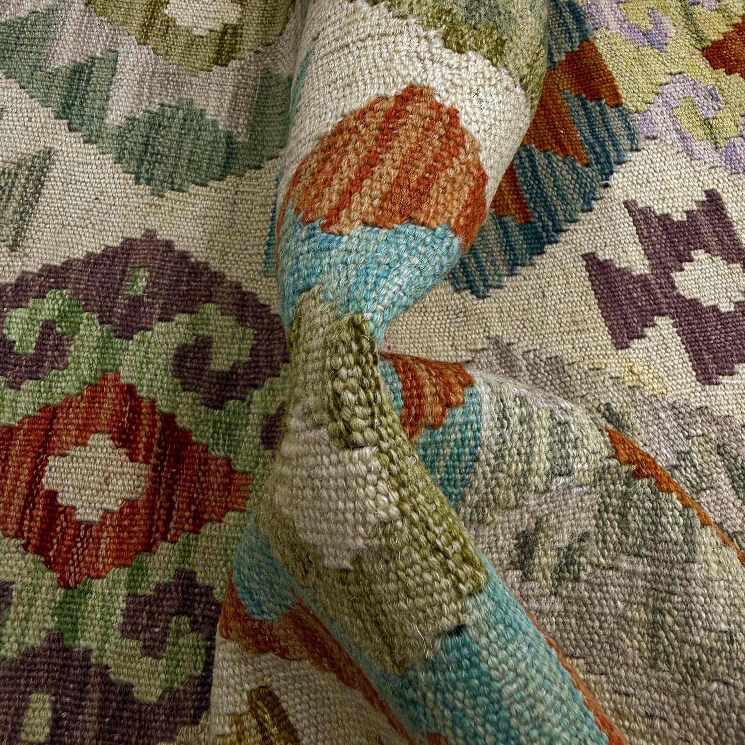 Hand Woven Wool Kelim Runner 2' 7" x 9' 5" ft / 79 x 288 cm - No. R38740