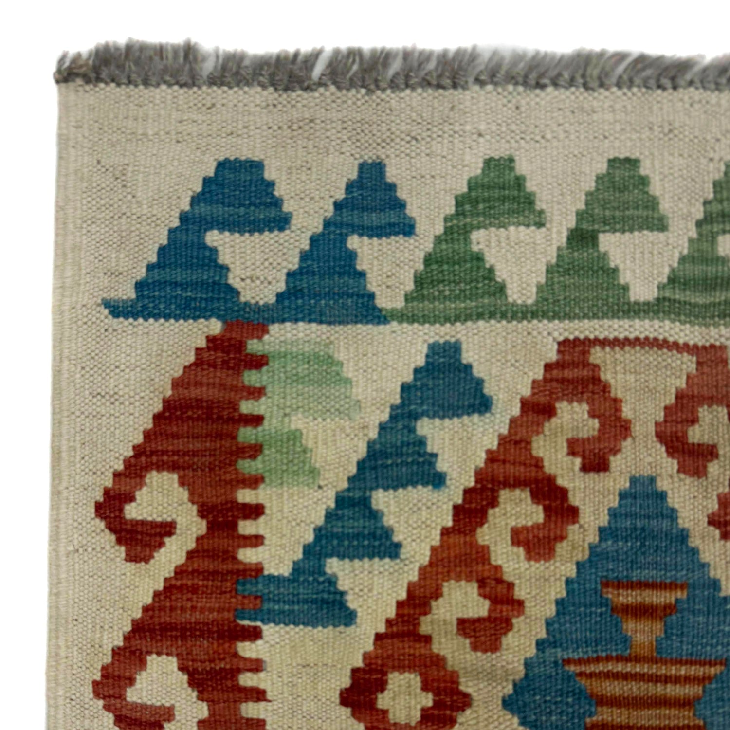 Multi Color ful Flat-Weave Wool Kilim Runner 2' 0" x 5' 8" ft / 61 x 172 cm - No. R38741