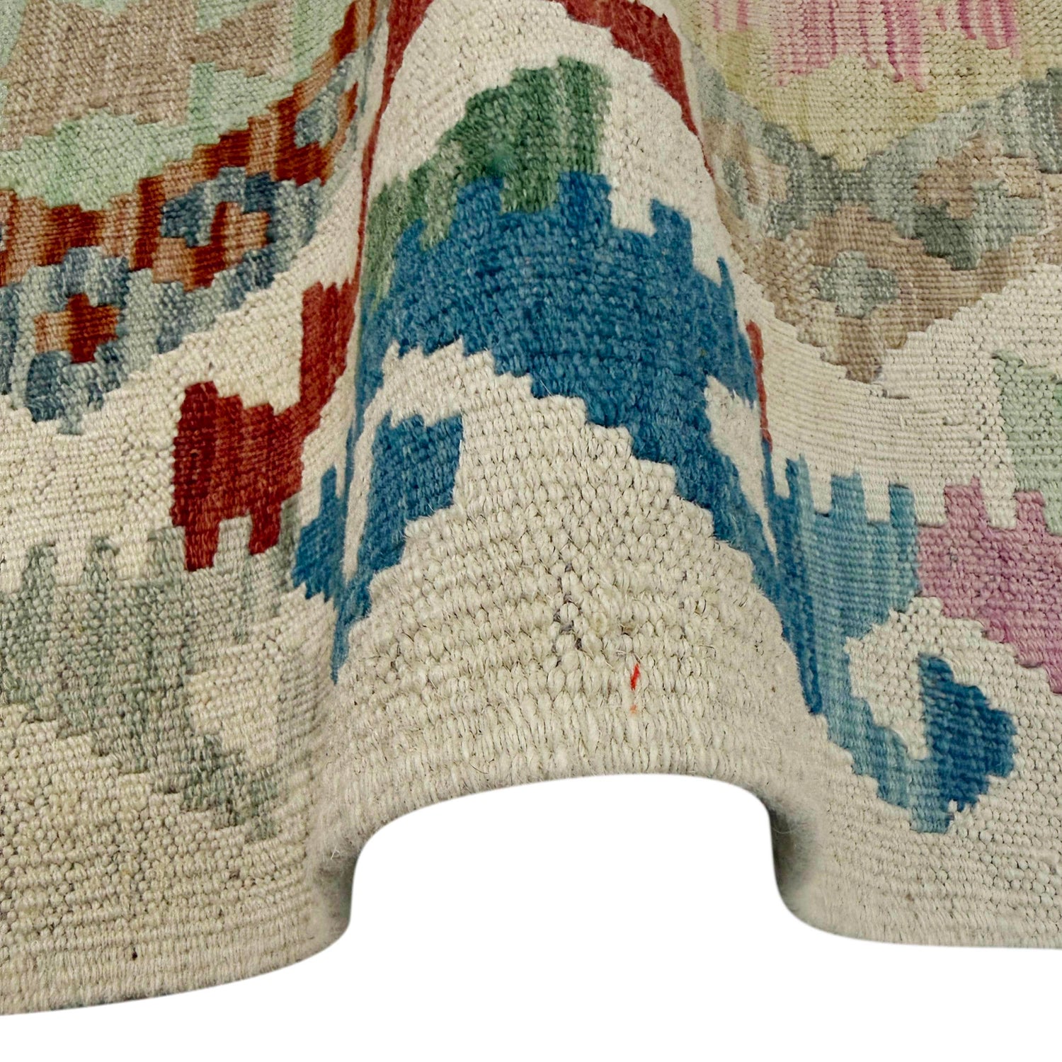 Multi Color ful Flat-Weave Wool Kilim Runner 2' 0" x 5' 8" ft / 61 x 172 cm - No. R38741
