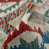 Multi Color ful Flat-Weave Wool Kilim Runner 2' 0" x 5' 8" ft / 61 x 172 cm - No. R38741
