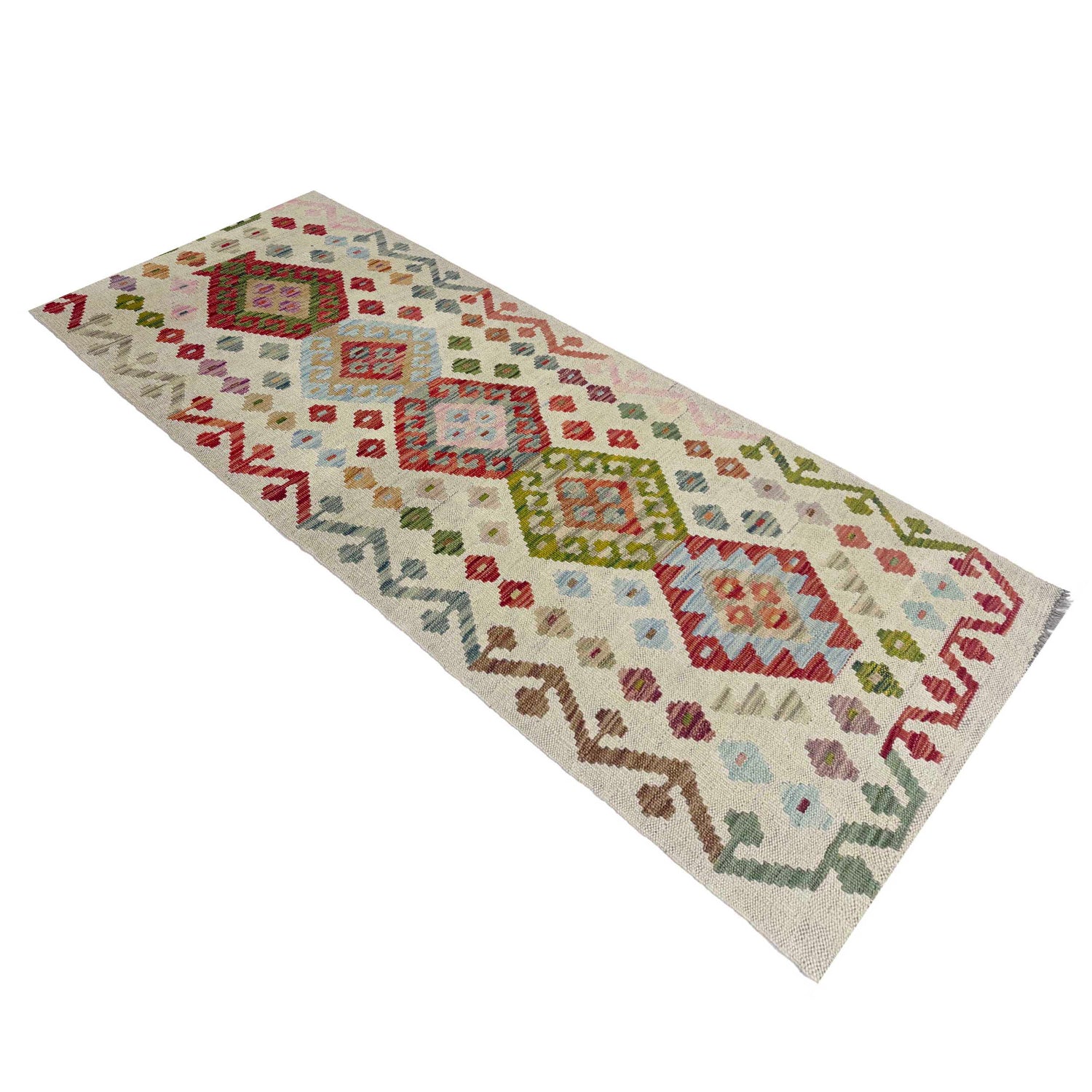 Handmade Vegetable Kilim Runner 2' 3" x 6' 3" ft / 69 x 190 cm - No. R38742