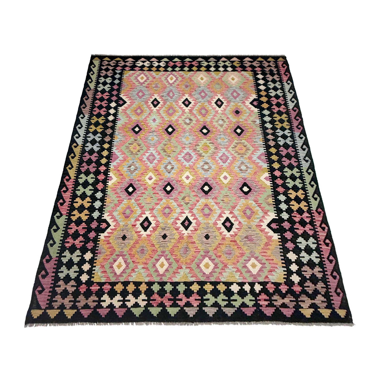 Handmade Vegetable Kilim 6' 8" x 9' 8" ft / 203 x 294 cm - No. R38745