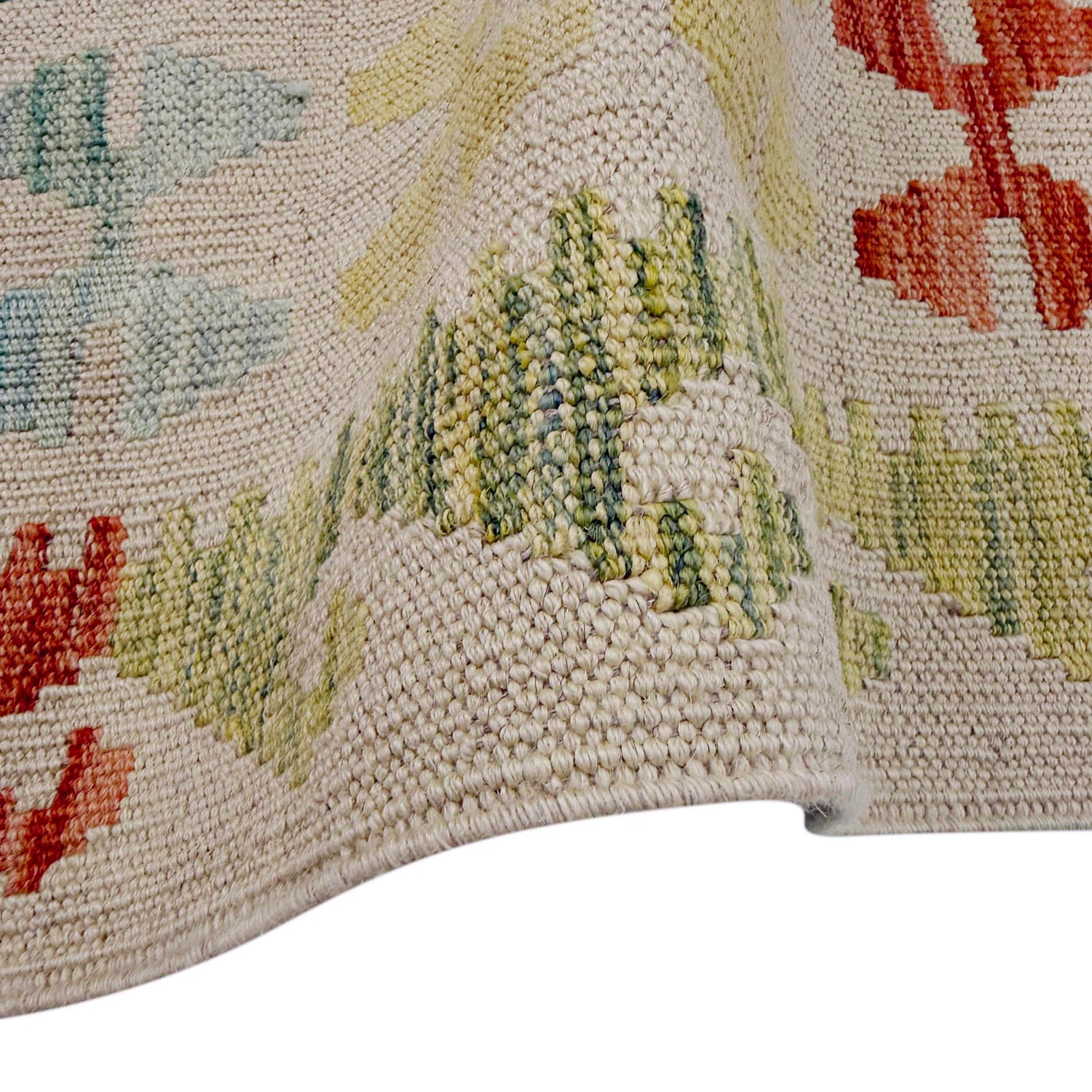 Hand Woven Wool Kelim 7' 0" x 9' 9" ft / 214 x 297 cm - No. R38746