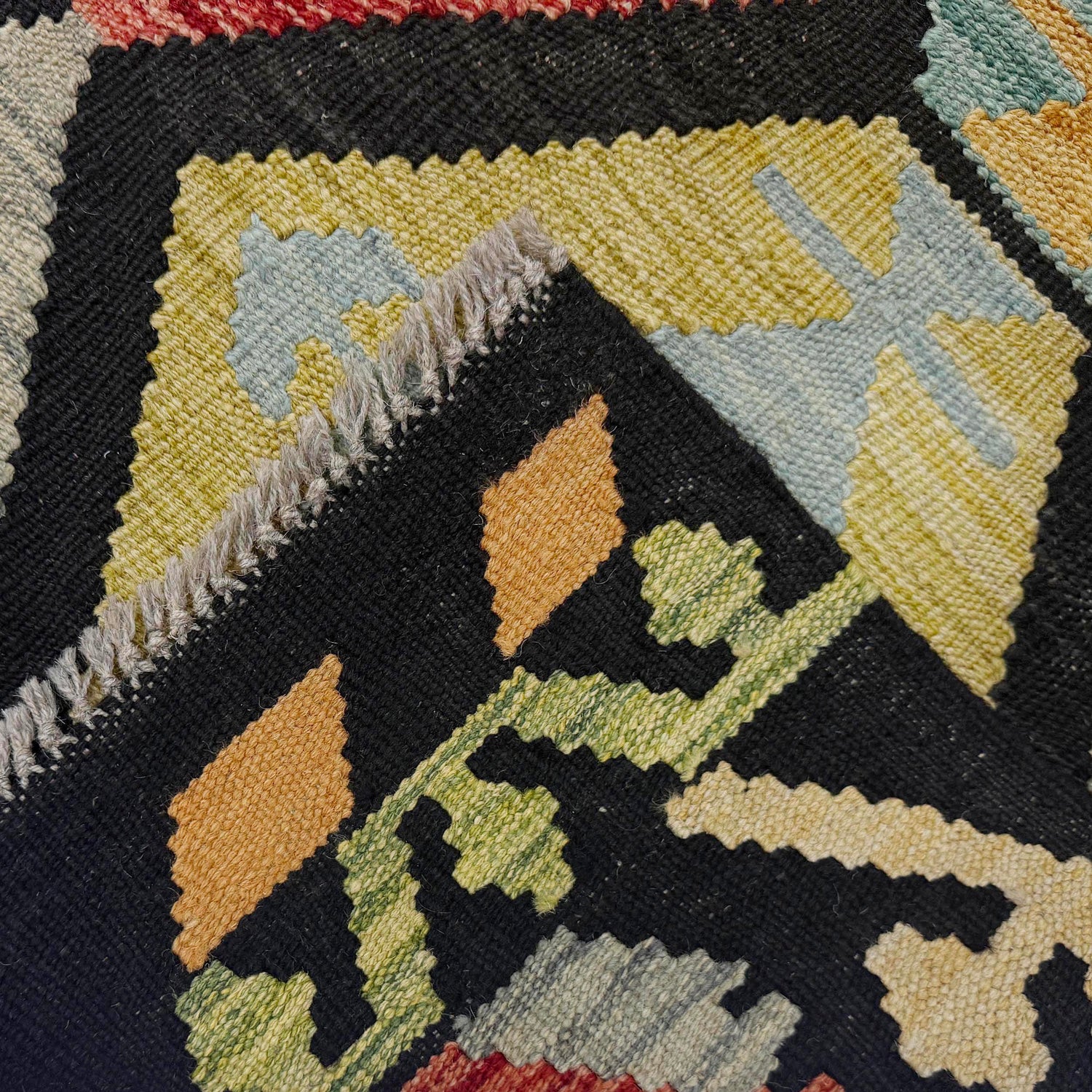 Handmade Turkish Design Wool Kilim 6' 6" x 10' 1" ft / 197 x 307 cm - No. R38747