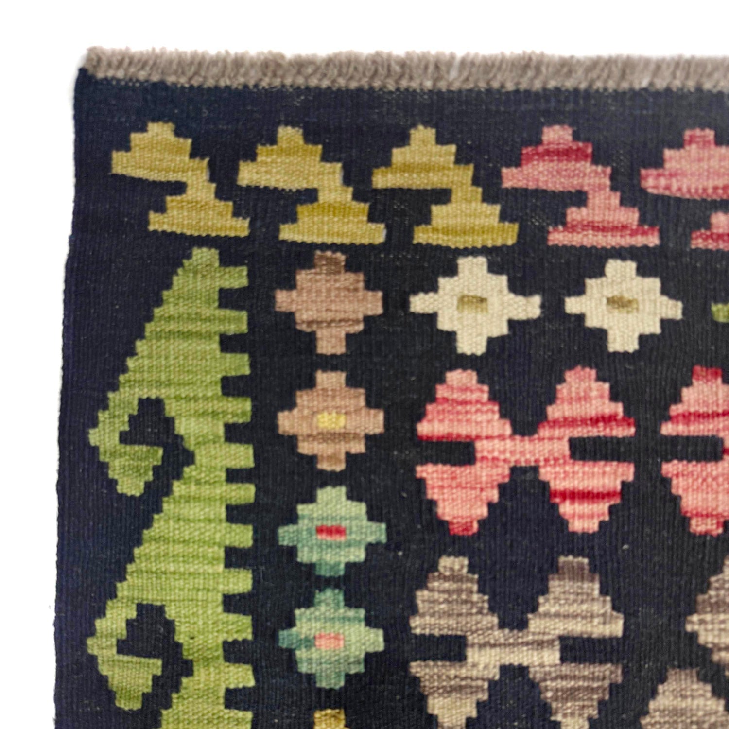 Handmade Afghan Vegetable Kilim 6' 8" x 9' 6" ft / 203 x 290 cm - No. R38750