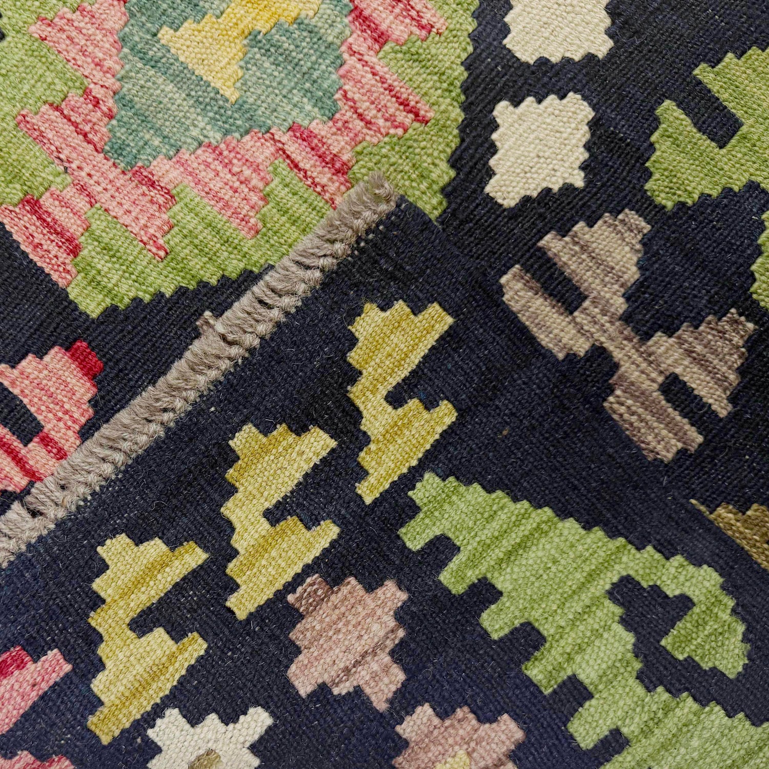 Handmade Afghan Vegetable Kilim 6' 8" x 9' 6" ft / 203 x 290 cm - No. R38750