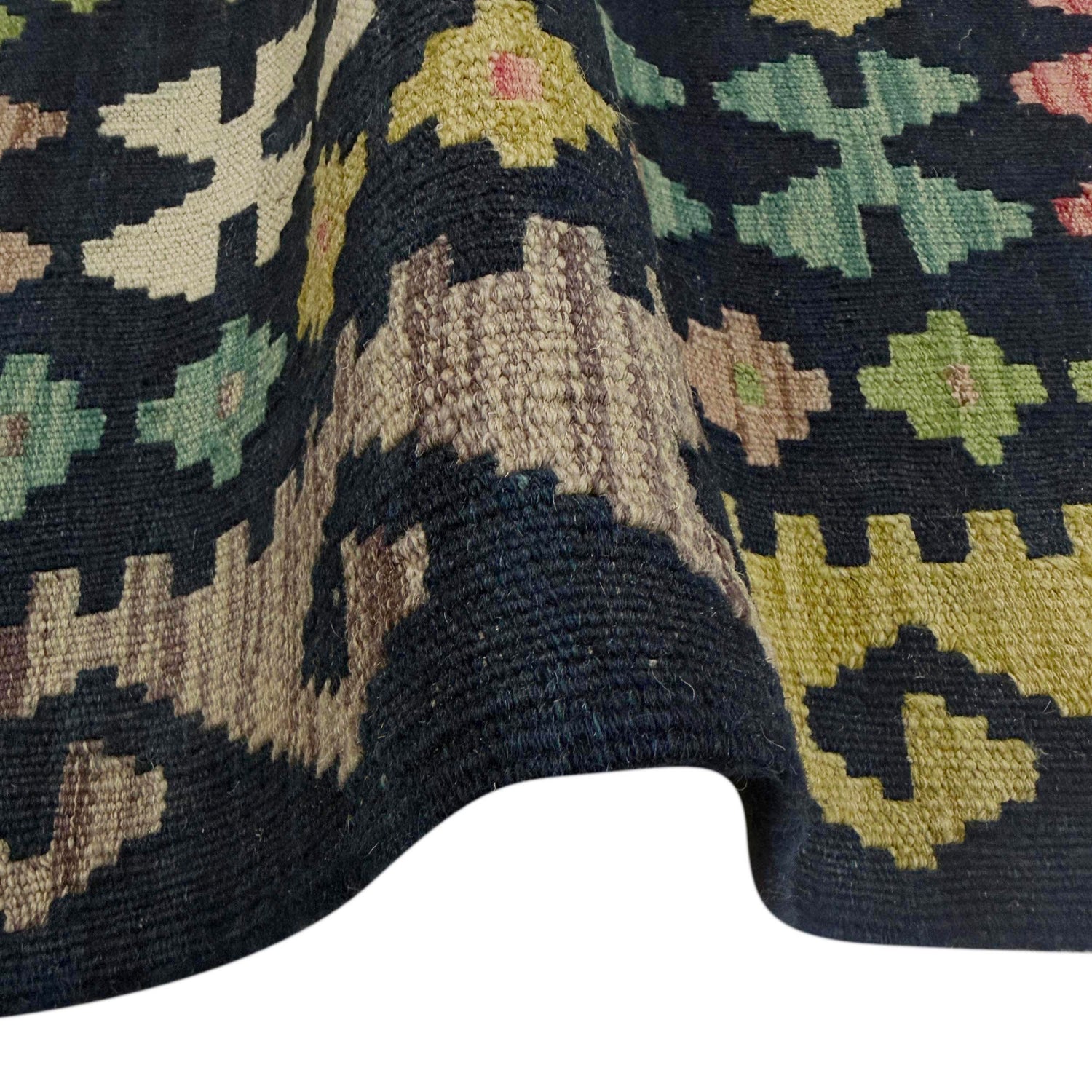 Handmade Afghan Vegetable Kilim 6' 8" x 9' 6" ft / 203 x 290 cm - No. R38750