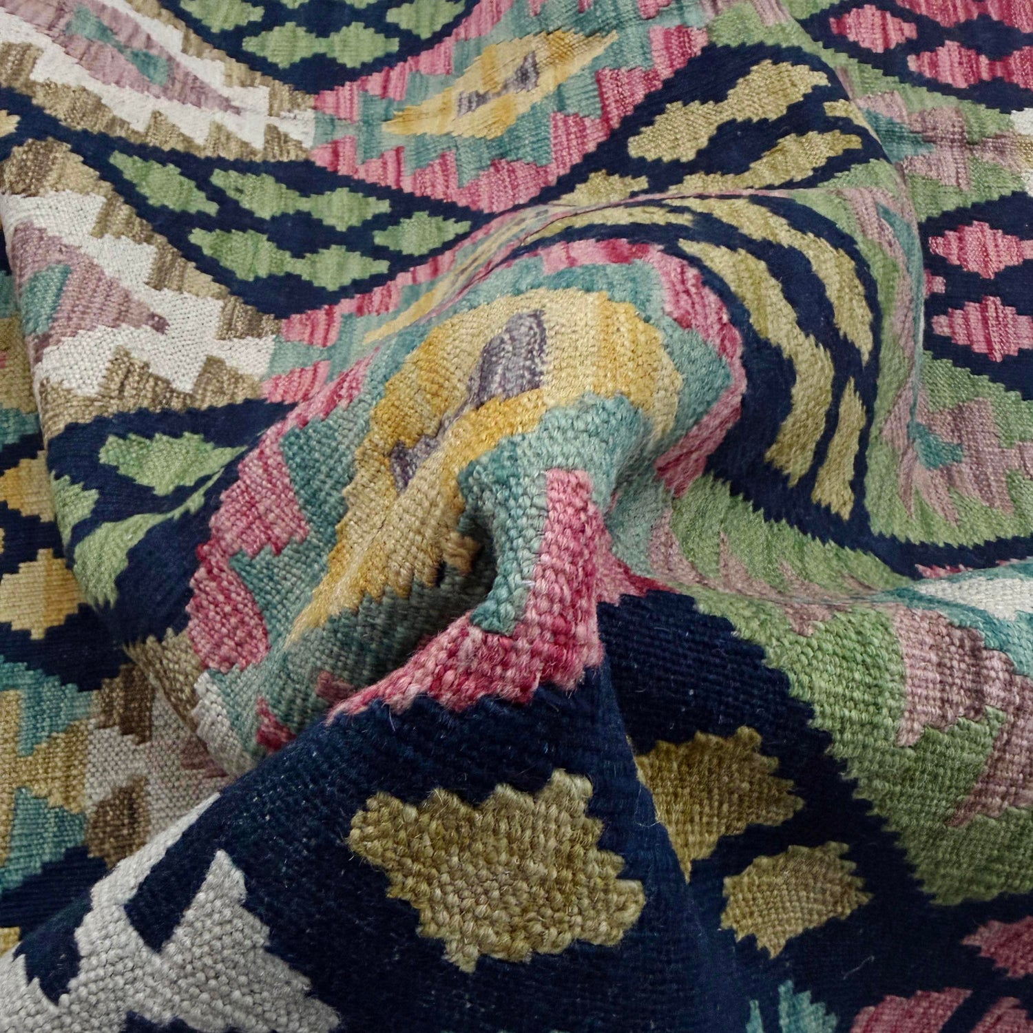 Handmade Afghan Vegetable Kilim 6' 8" x 9' 6" ft / 203 x 290 cm - No. R38750