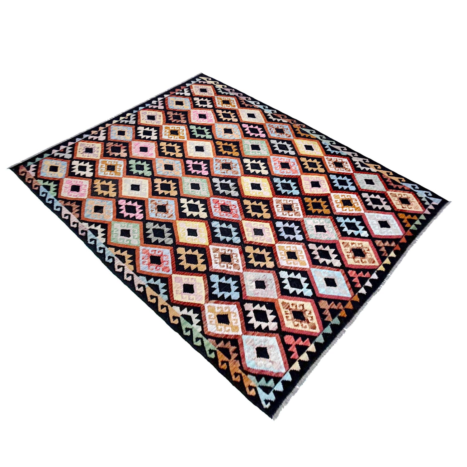 Handmade Vegetable Kelim 6' 7" x 9' 8" ft / 201 x 295 cm - No. R38751