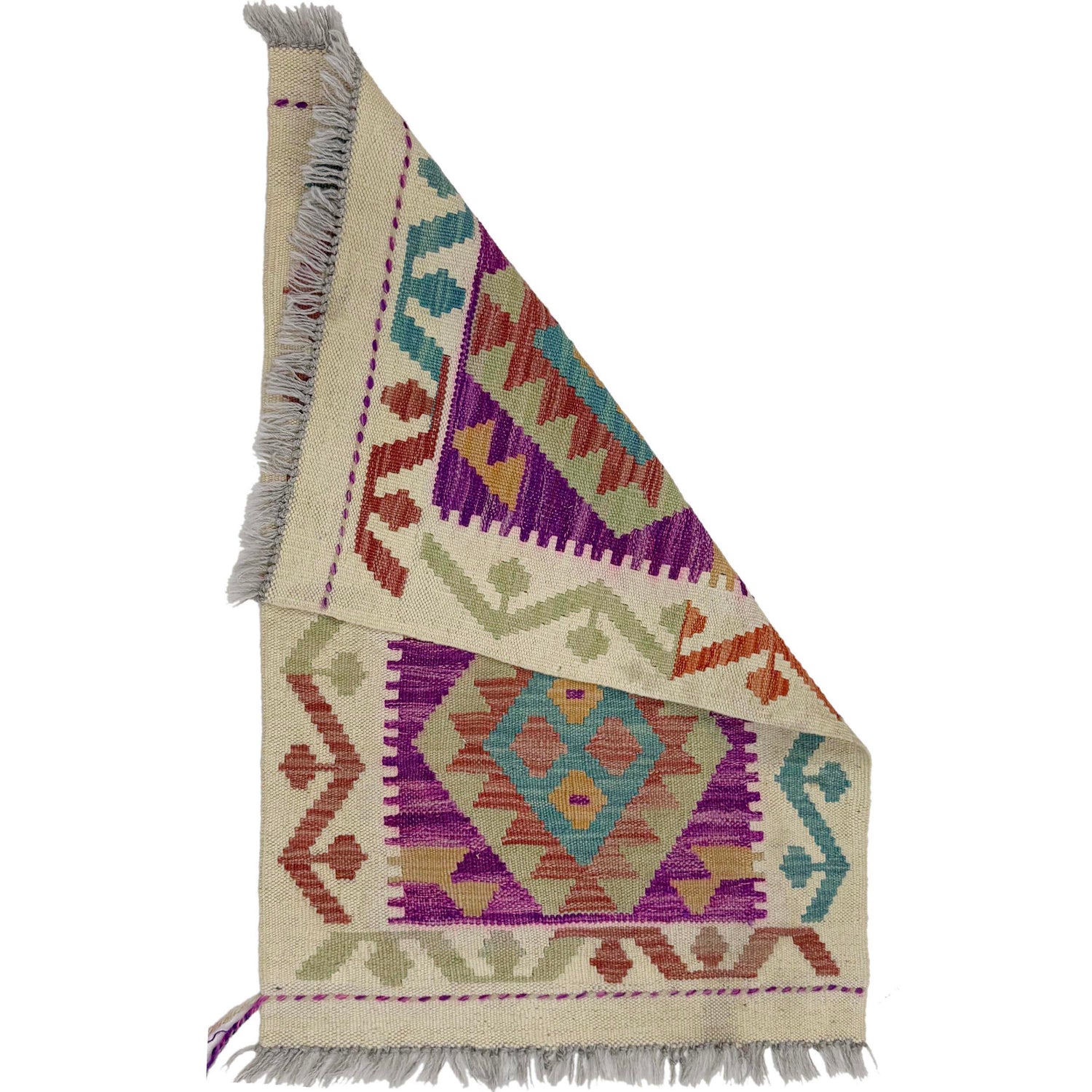 Handmade Vegetable Kelim 1' 11" x 2' 10" ft / 58 x 87 cm - No. R38760