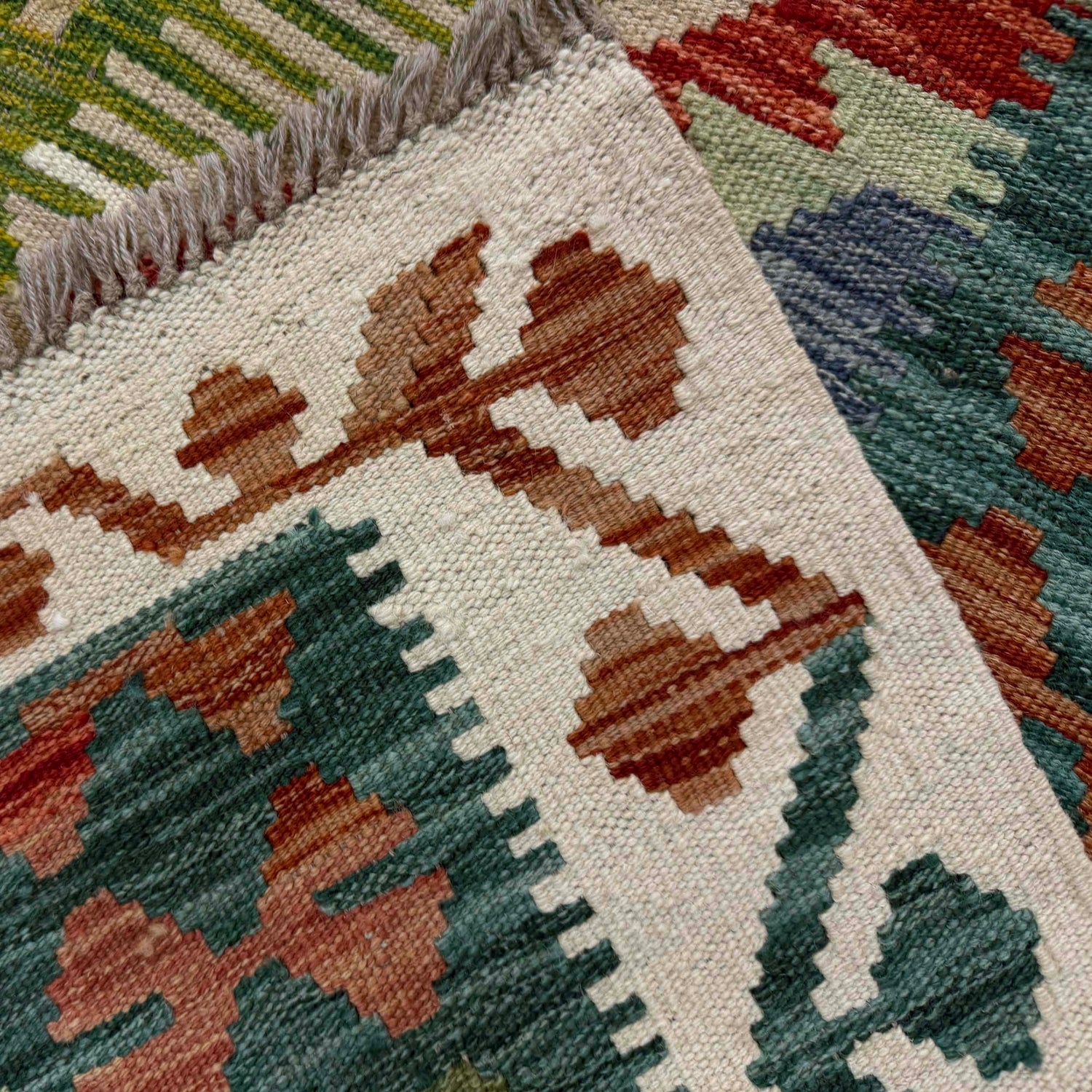 Handmade Afghan Vegetable Kilim 8' 1" x 10' 0" ft / 246 x 306 cm - No. R38773