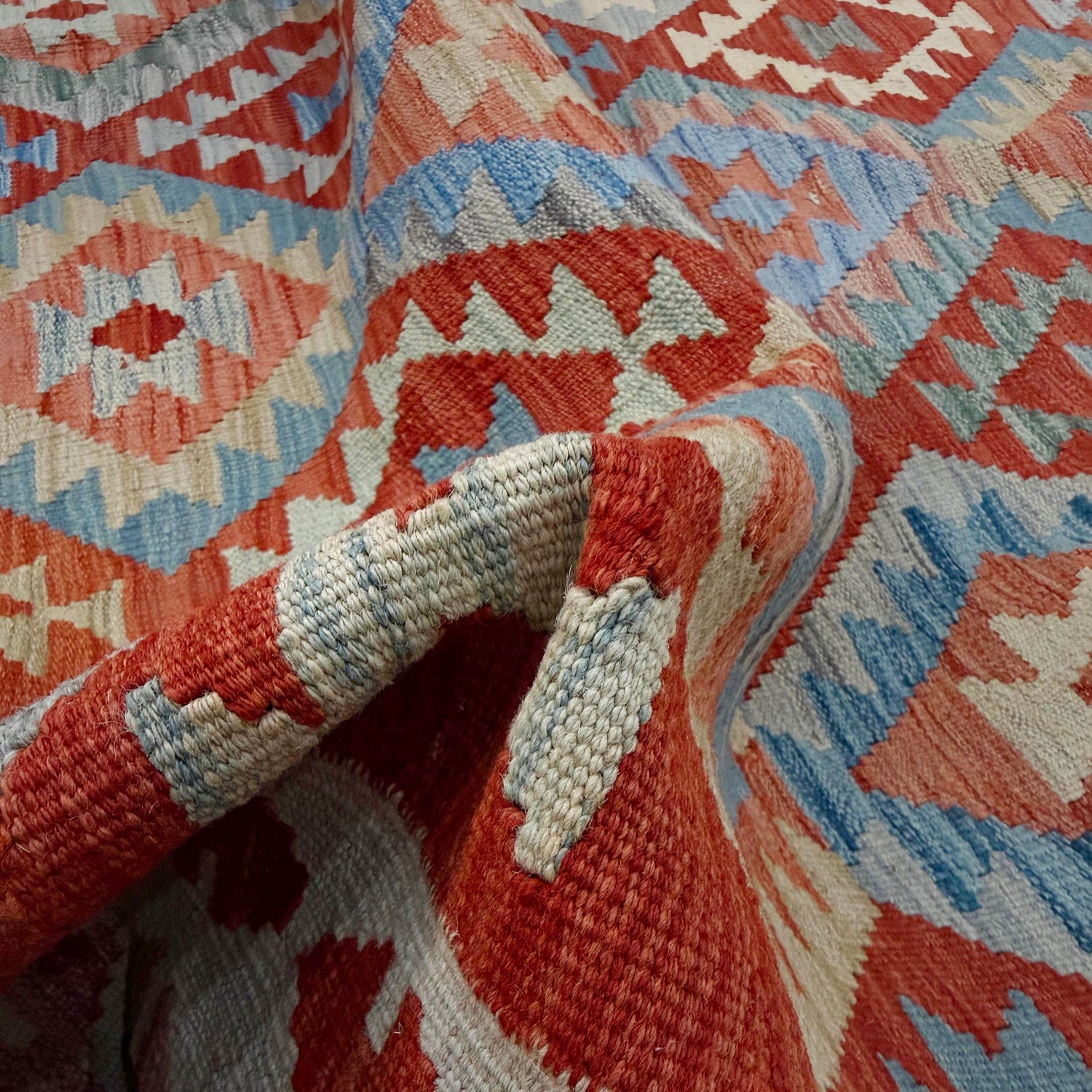 Handmade Turkish Design Wool Kilim 8' 0" x 11' 1" ft / 243 x 338 cm - No. R38774