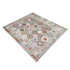 Multi Color ful Flat-Weave Wool Kilim 8' 0" x 9' 9" ft / 244 x 296 cm - No. R38780