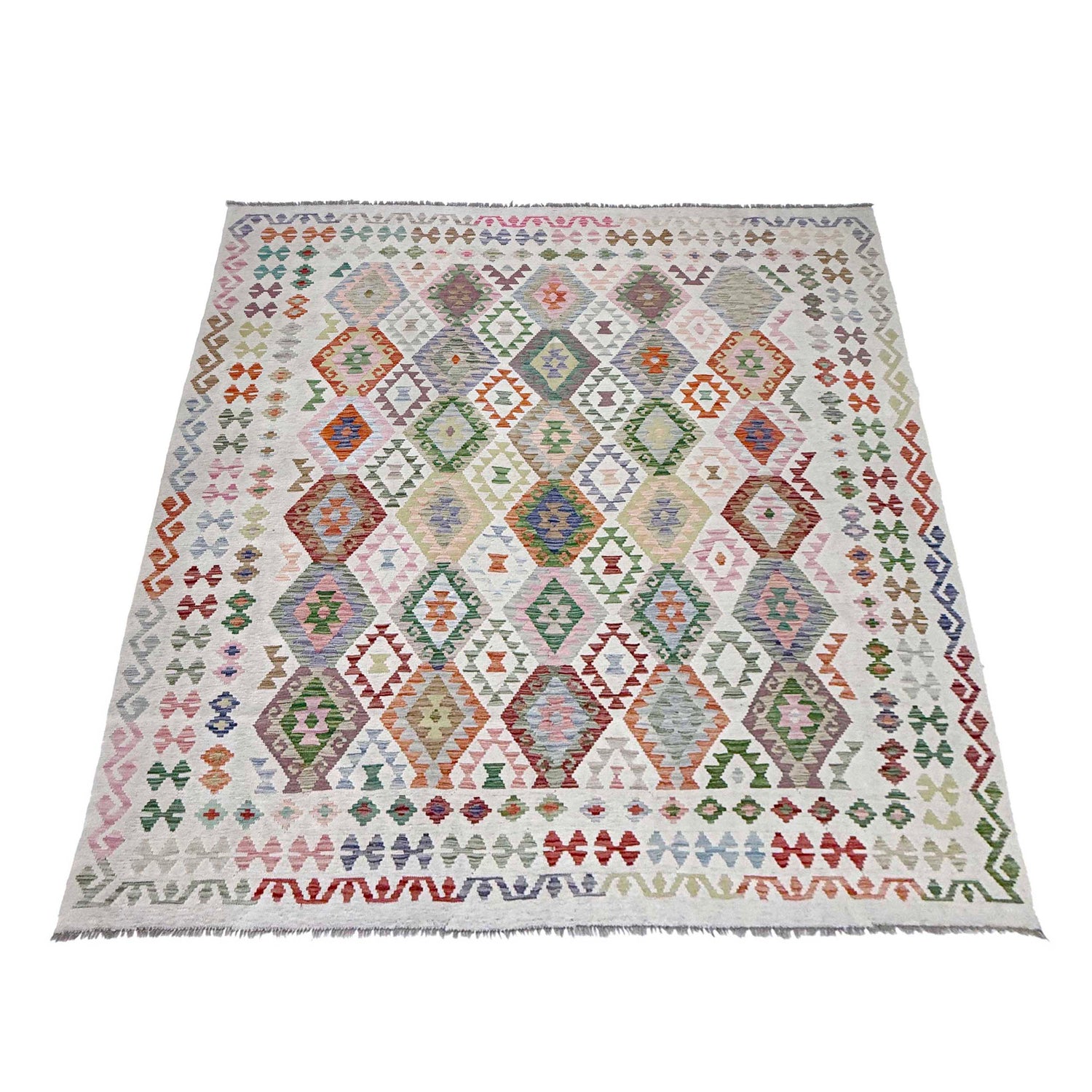 Handmade Vegetable Kilim 8' 10" x 9' 3" ft / 269 x 283 cm - No. R38782