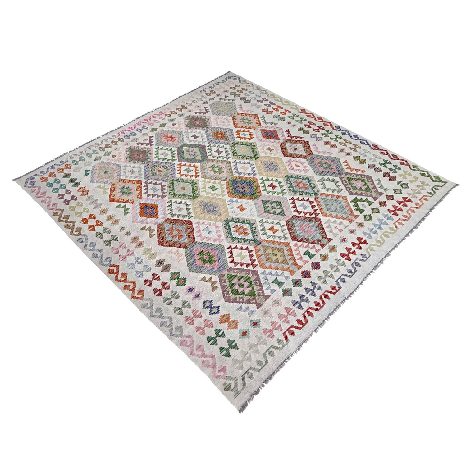 Handmade Vegetable Kilim 8' 10" x 9' 3" ft / 269 x 283 cm - No. R38782
