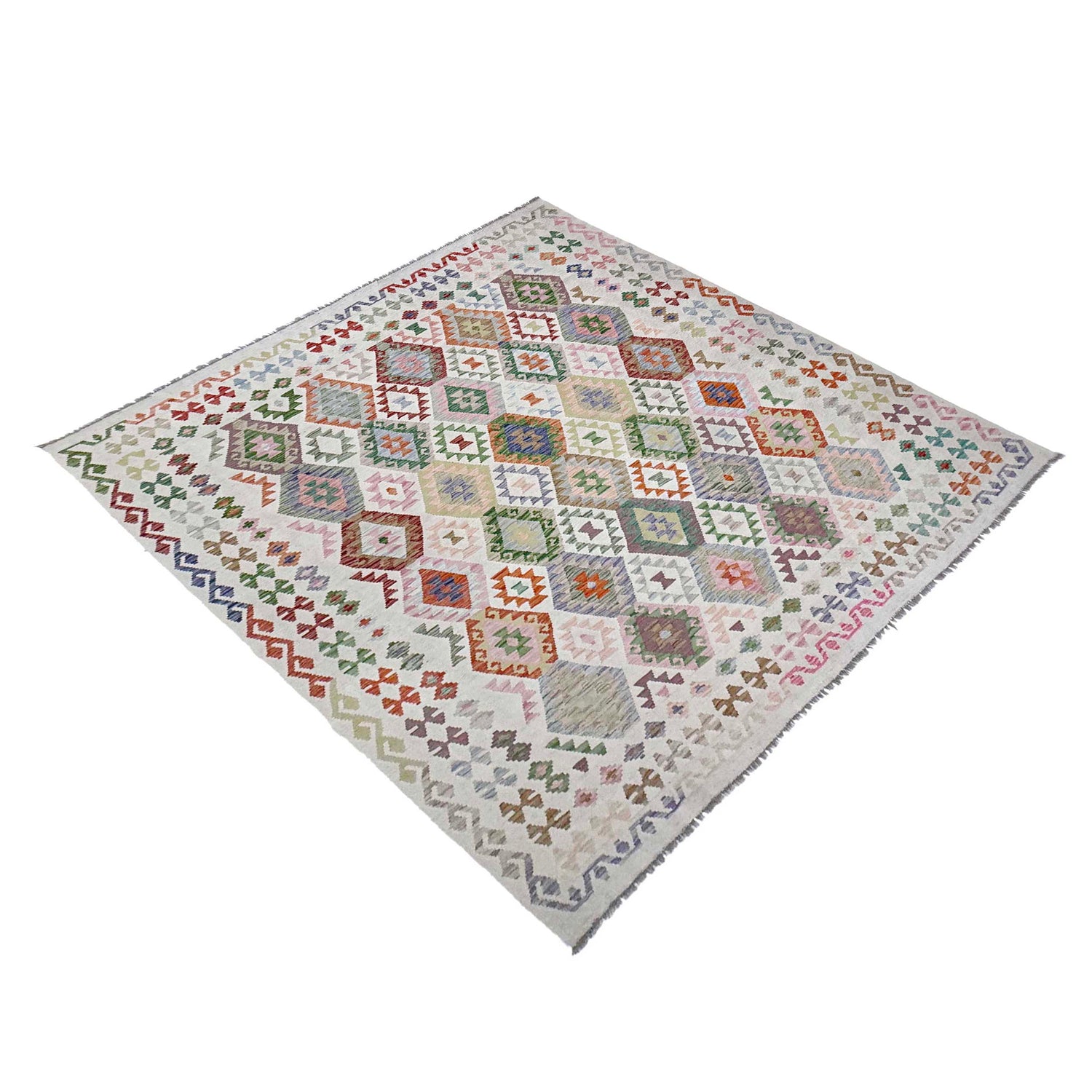 Handmade Vegetable Kilim 8' 10" x 9' 3" ft / 269 x 283 cm - No. R38782