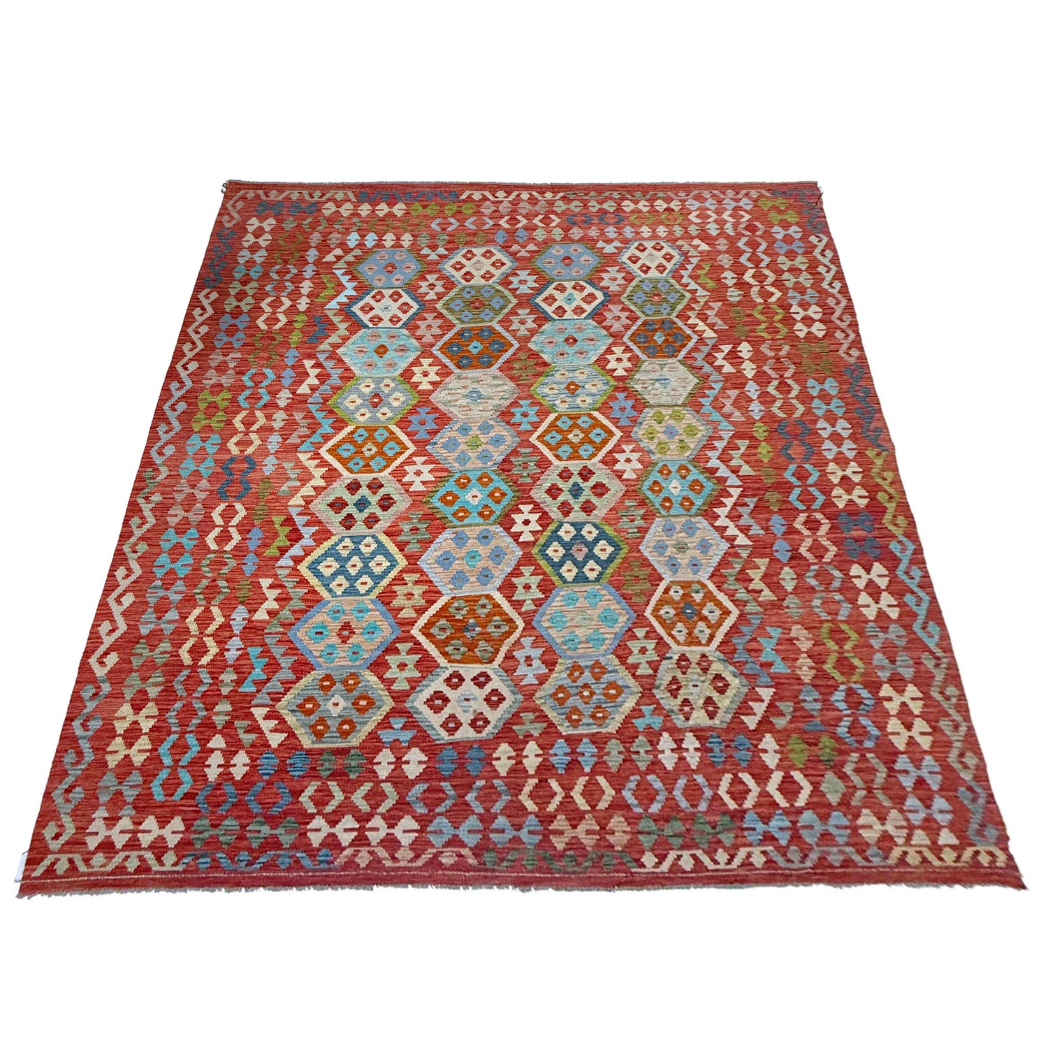 Handmade Vegetable Kilim 8' 0" x 10' 0" ft / 244 x 306 cm - No. R38783