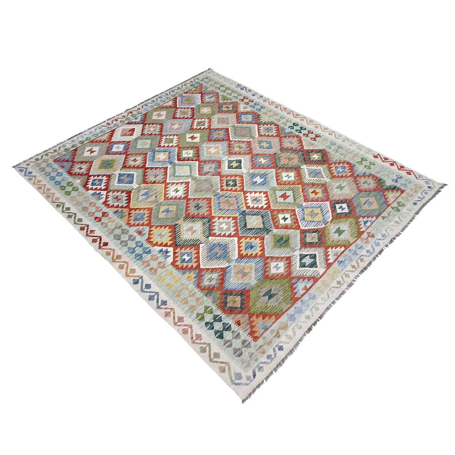 Handmade Vegetable Kelim 8' 0" x 9' 11" ft / 243 x 303 cm - No. R38785