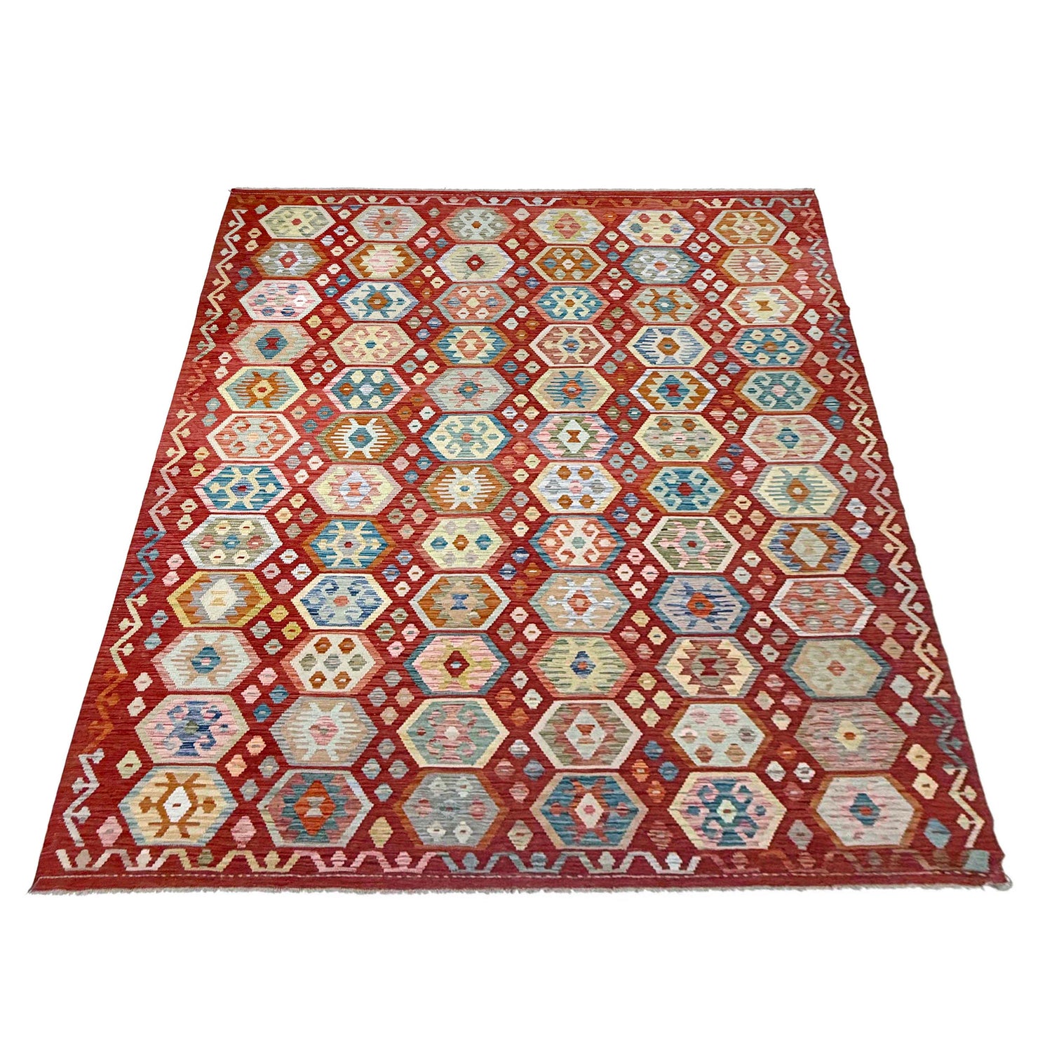 Handmade Afghan Vegetable Kilim 8' 2" x 11' 2" ft / 250 x 340 cm - No. R38786
