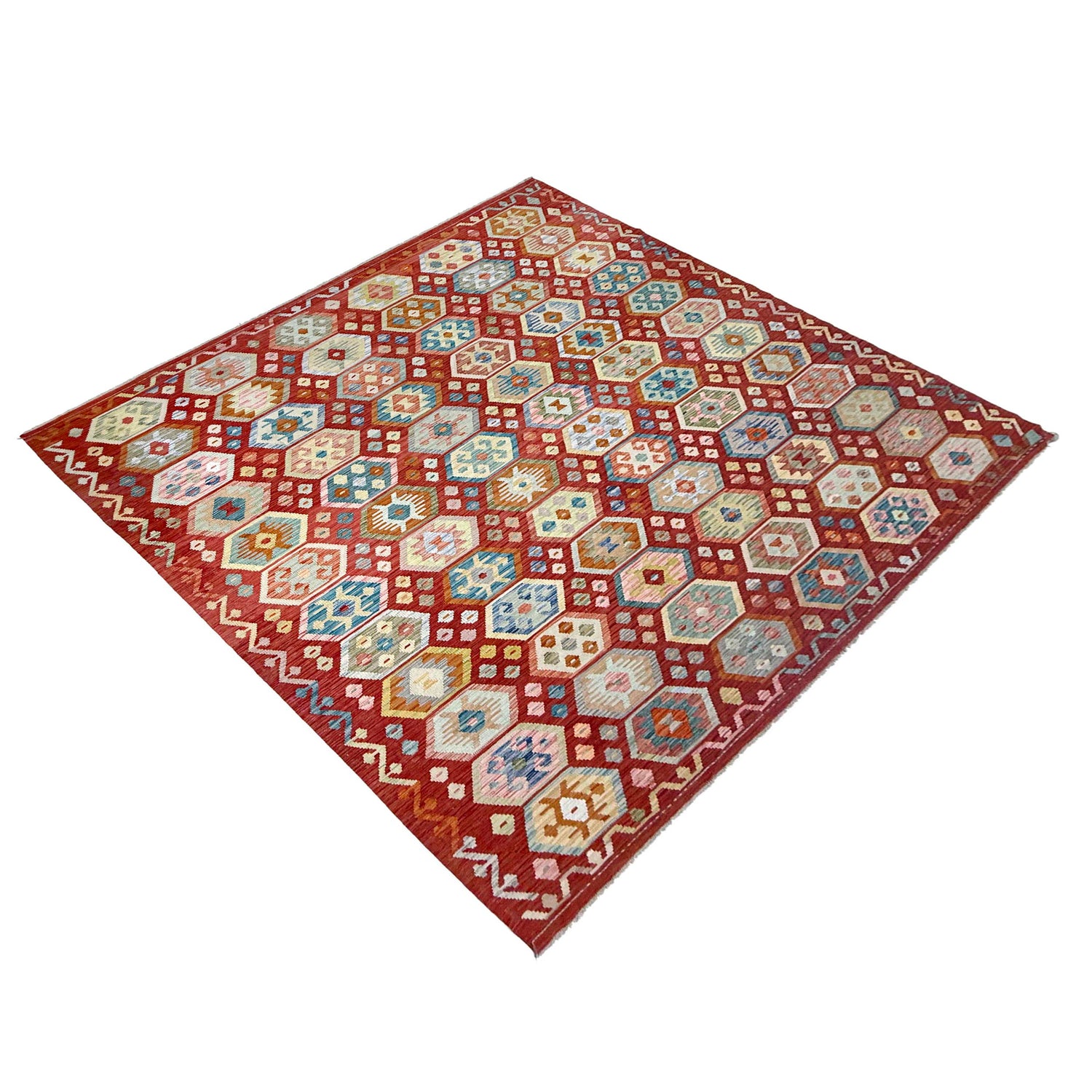 Handmade Afghan Vegetable Kilim 8' 2" x 11' 2" ft / 250 x 340 cm - No. R38786