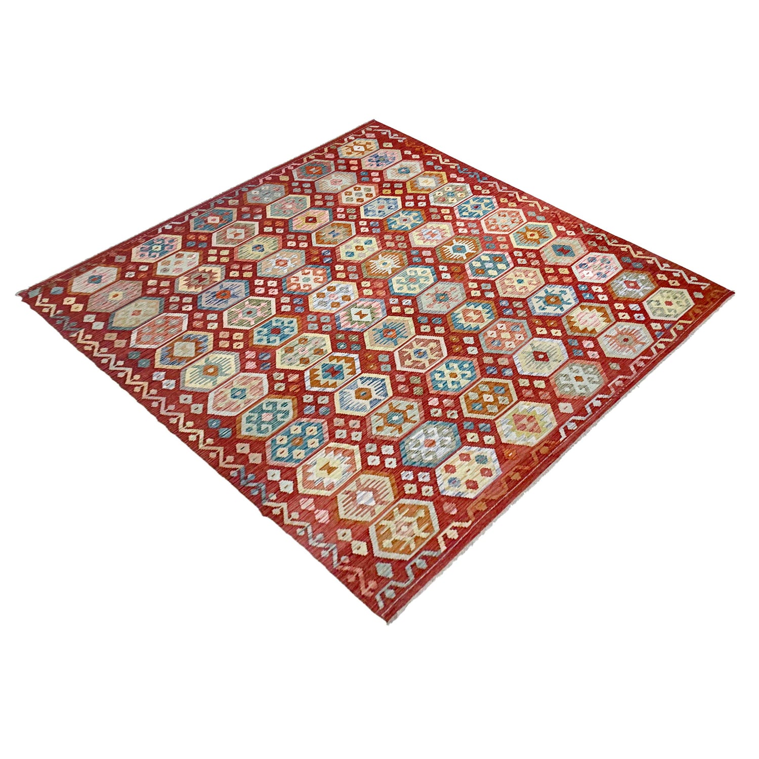 Handmade Afghan Vegetable Kilim 8' 2" x 11' 2" ft / 250 x 340 cm - No. R38786