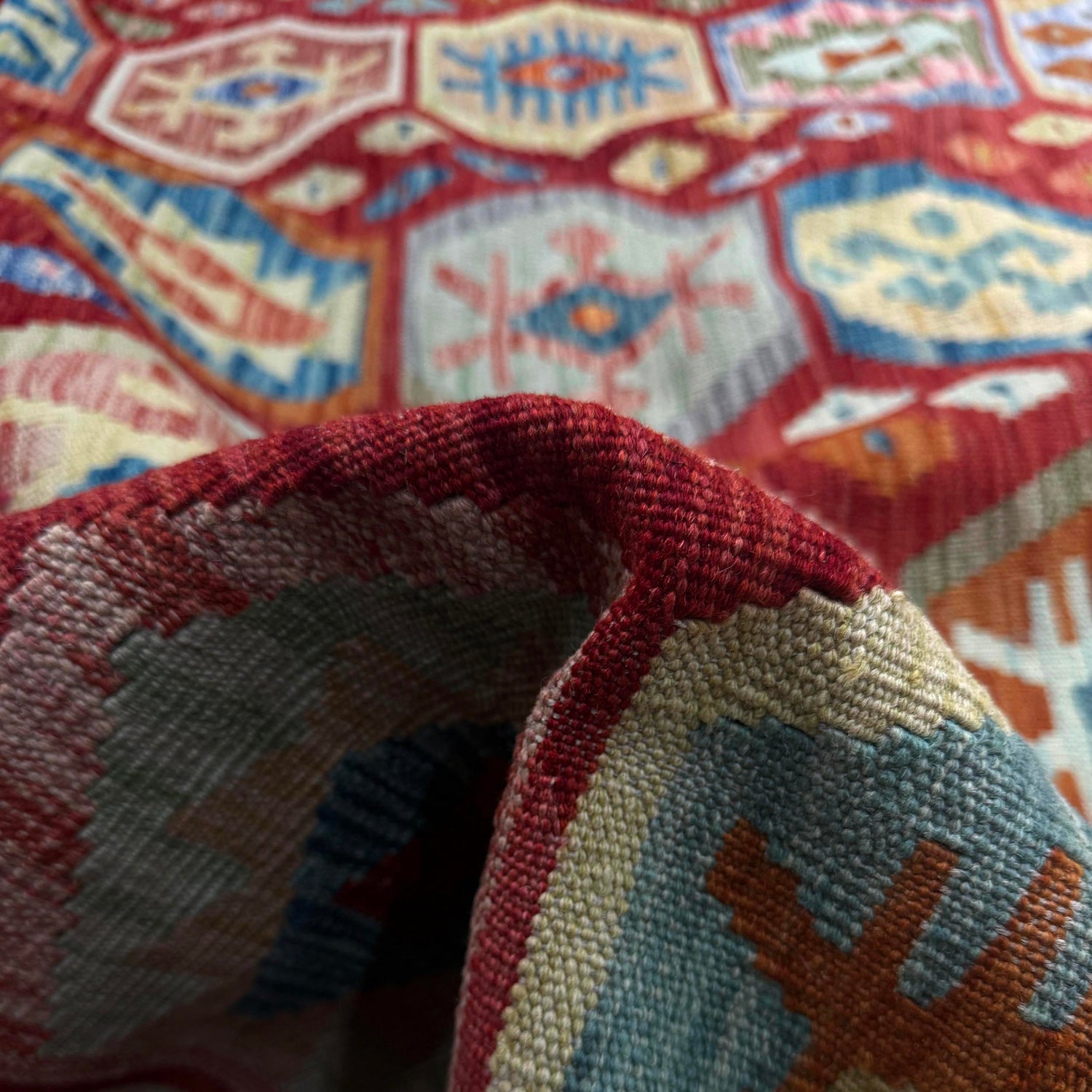 Handmade Afghan Vegetable Kilim 8' 2" x 11' 2" ft / 250 x 340 cm - No. R38786