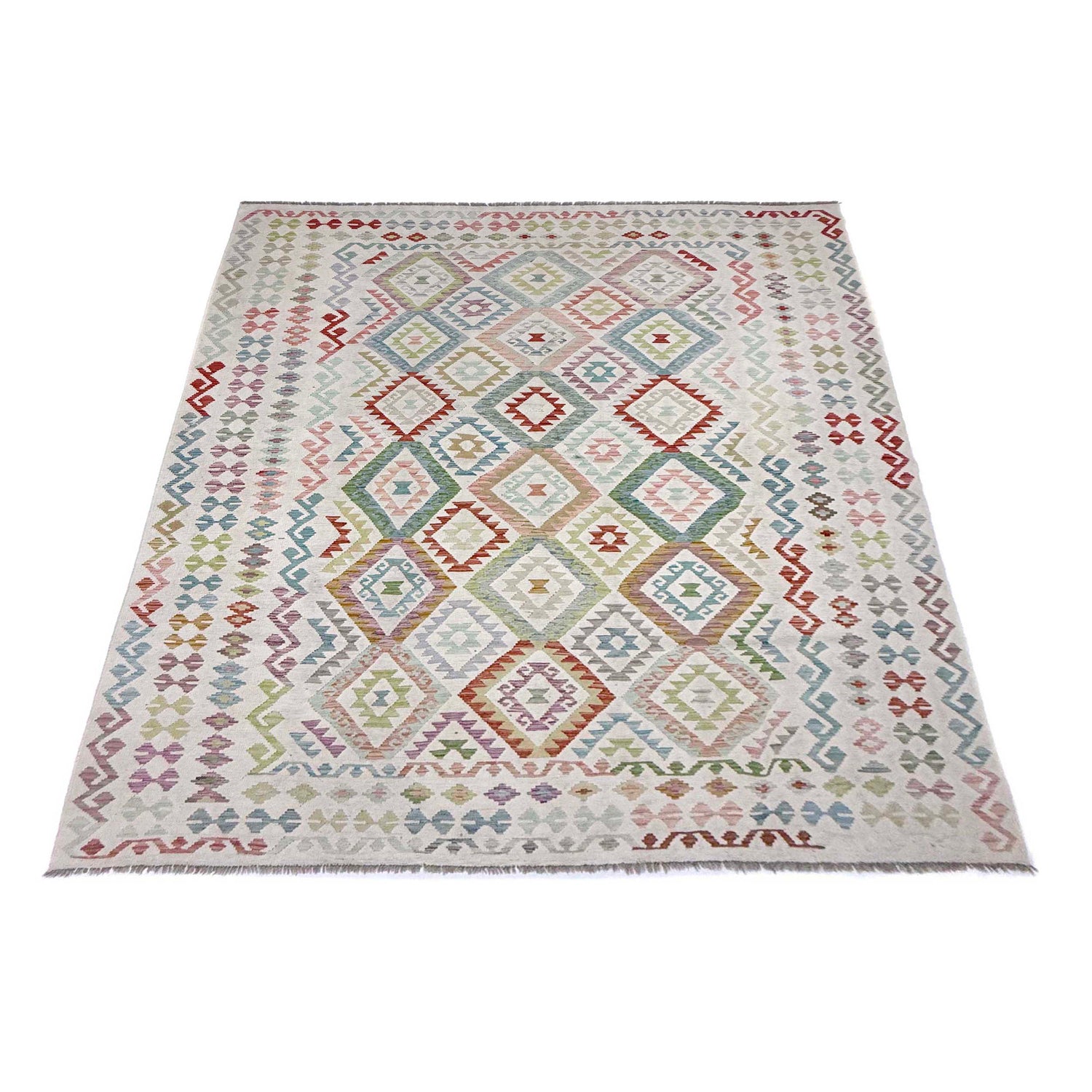 Hand Knotted Afghan Style Kilim 8' 8" x 11' 7" ft / 264 x 352 cm - No. R38787