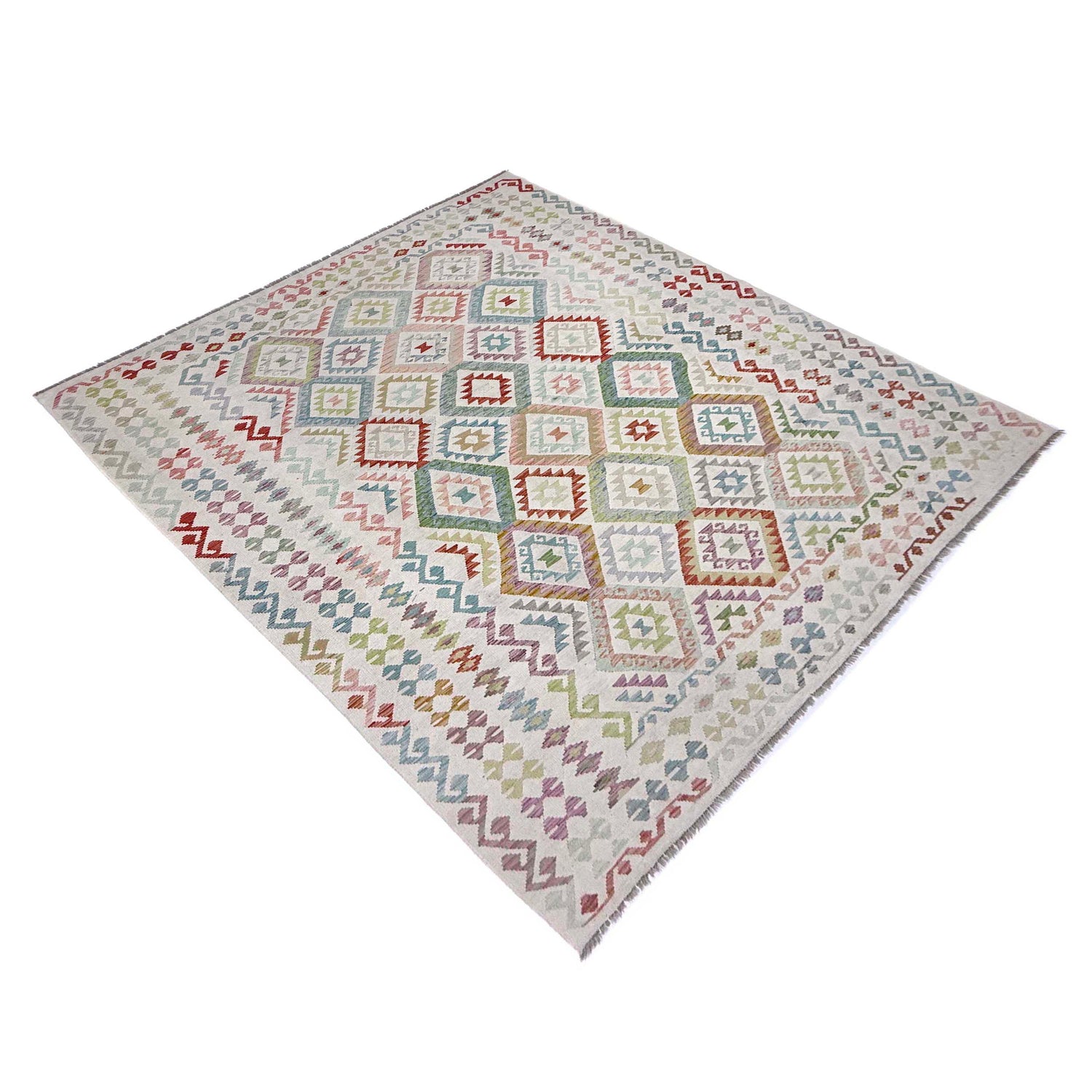 Hand Knotted Afghan Style Kilim 8' 8" x 11' 7" ft / 264 x 352 cm - No. R38787