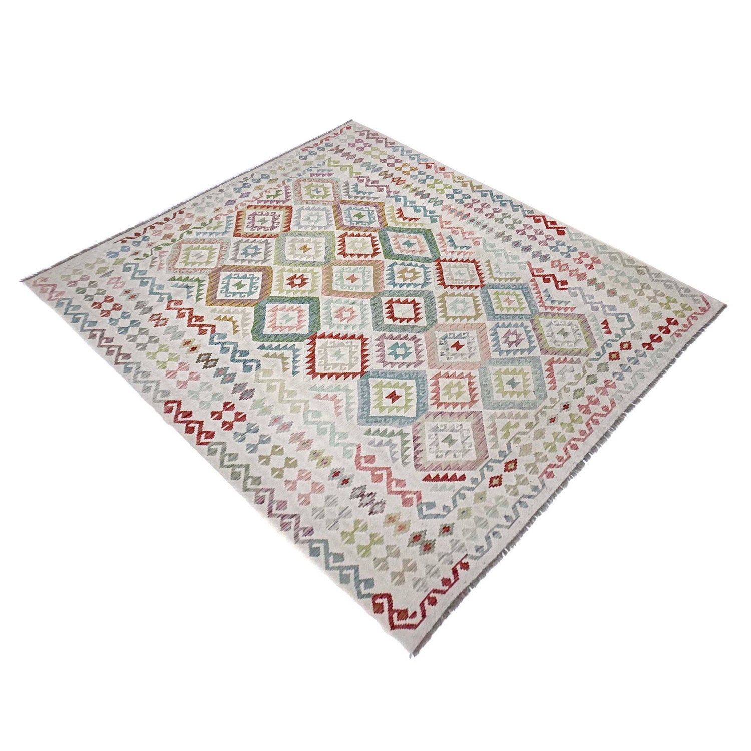 Hand Knotted Afghan Style Kilim 8' 8" x 11' 7" ft / 264 x 352 cm - No. R38787