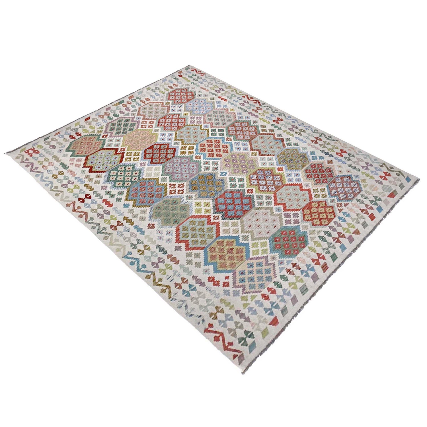 Hand Woven Wool Kelim 8' 7" x 11' 2" ft / 261 x 341 cm - No. R38788
