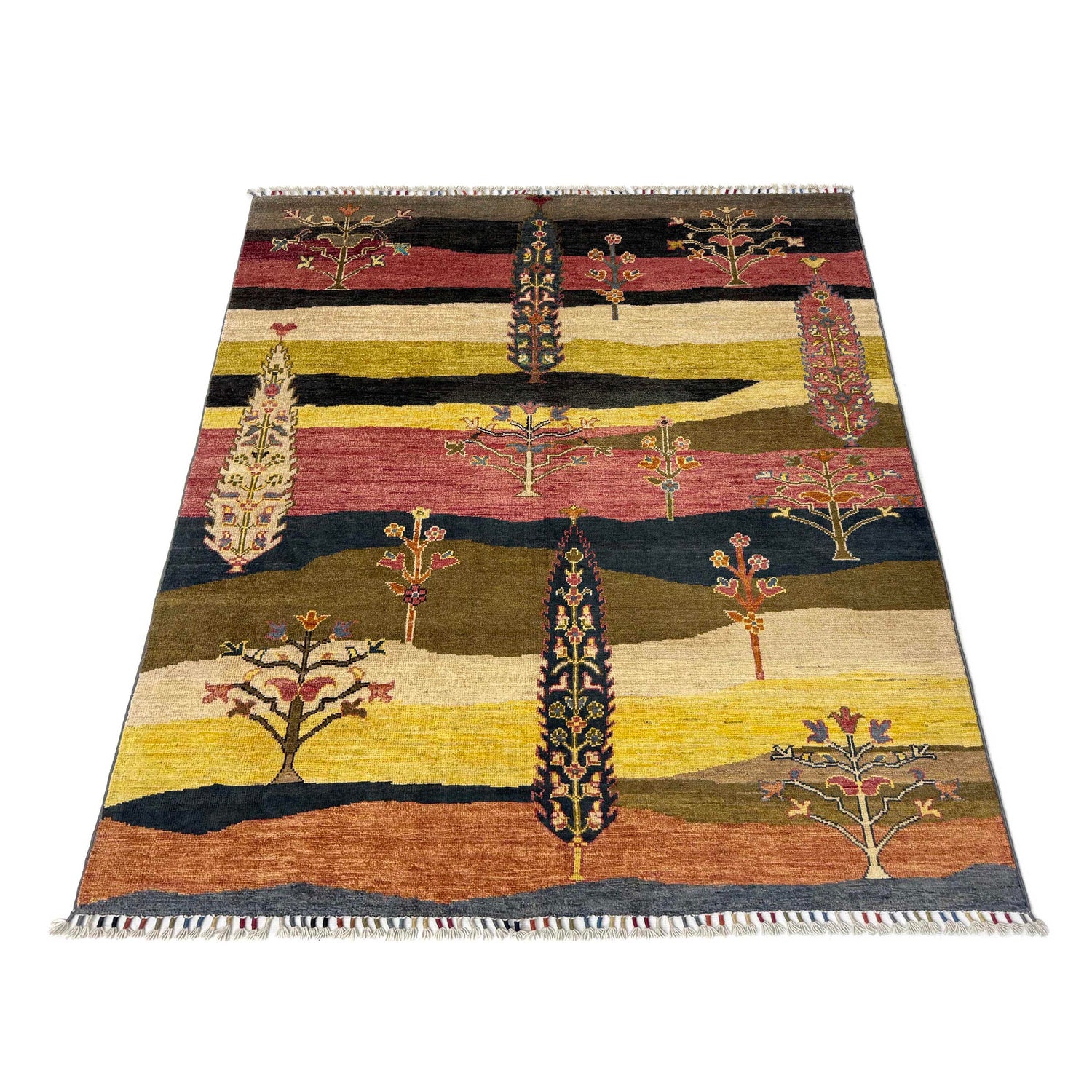 Hand Knotted Modern Tree of Life Rug 5' 2" x 6' 4" ft / 157 x 193 cm - No. R38790