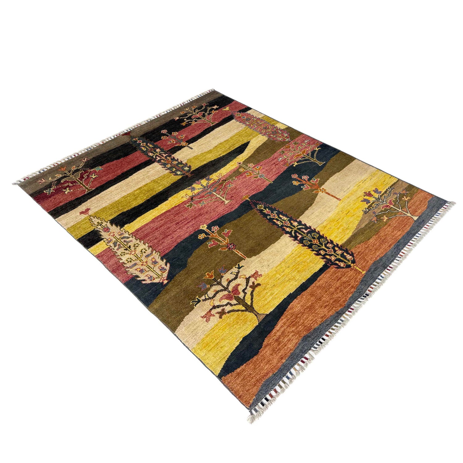Hand Knotted Modern Tree of Life Rug 5' 2" x 6' 4" ft / 157 x 193 cm - No. R38790