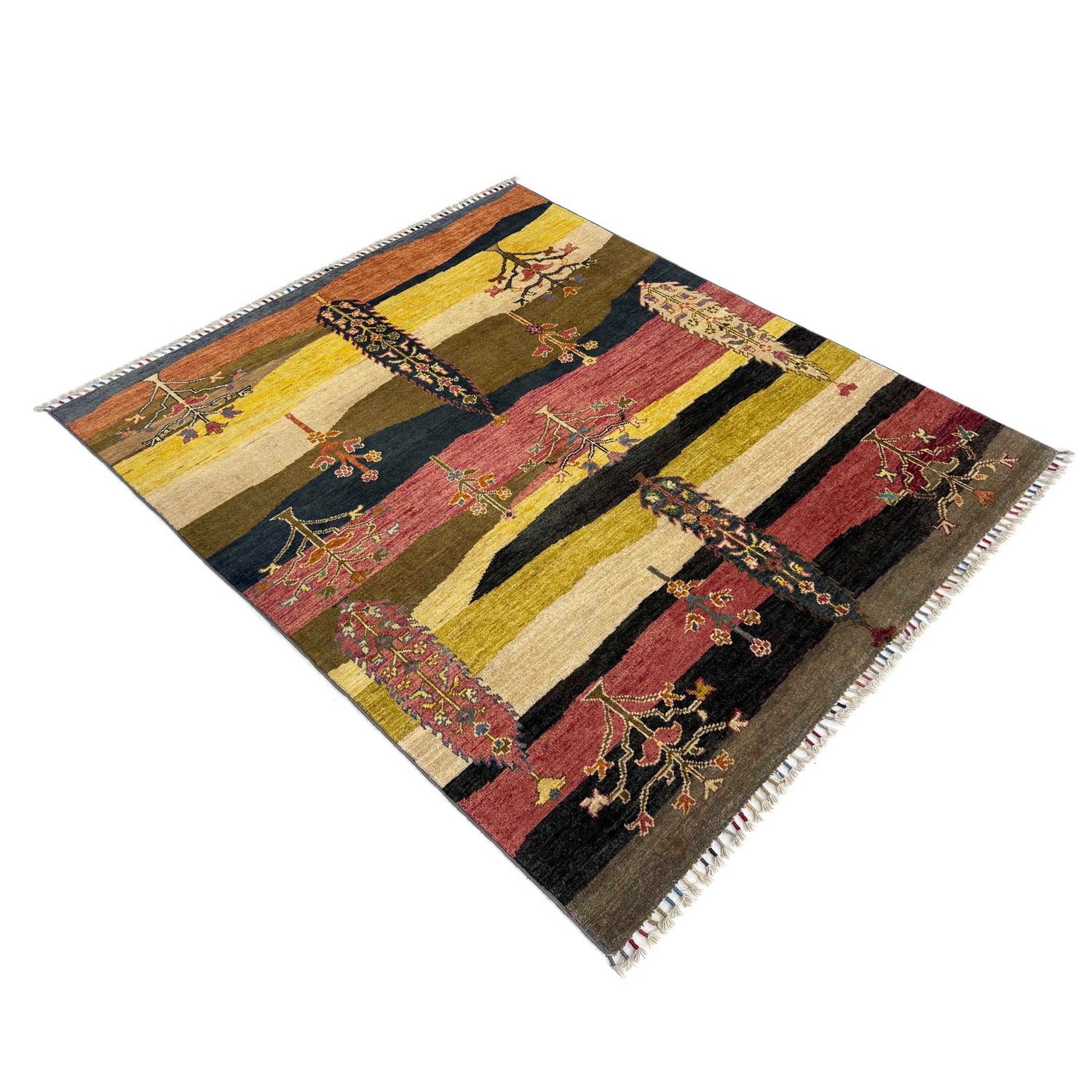 Hand Knotted Modern Tree of Life Rug 5' 2" x 6' 4" ft / 157 x 193 cm - No. R38790
