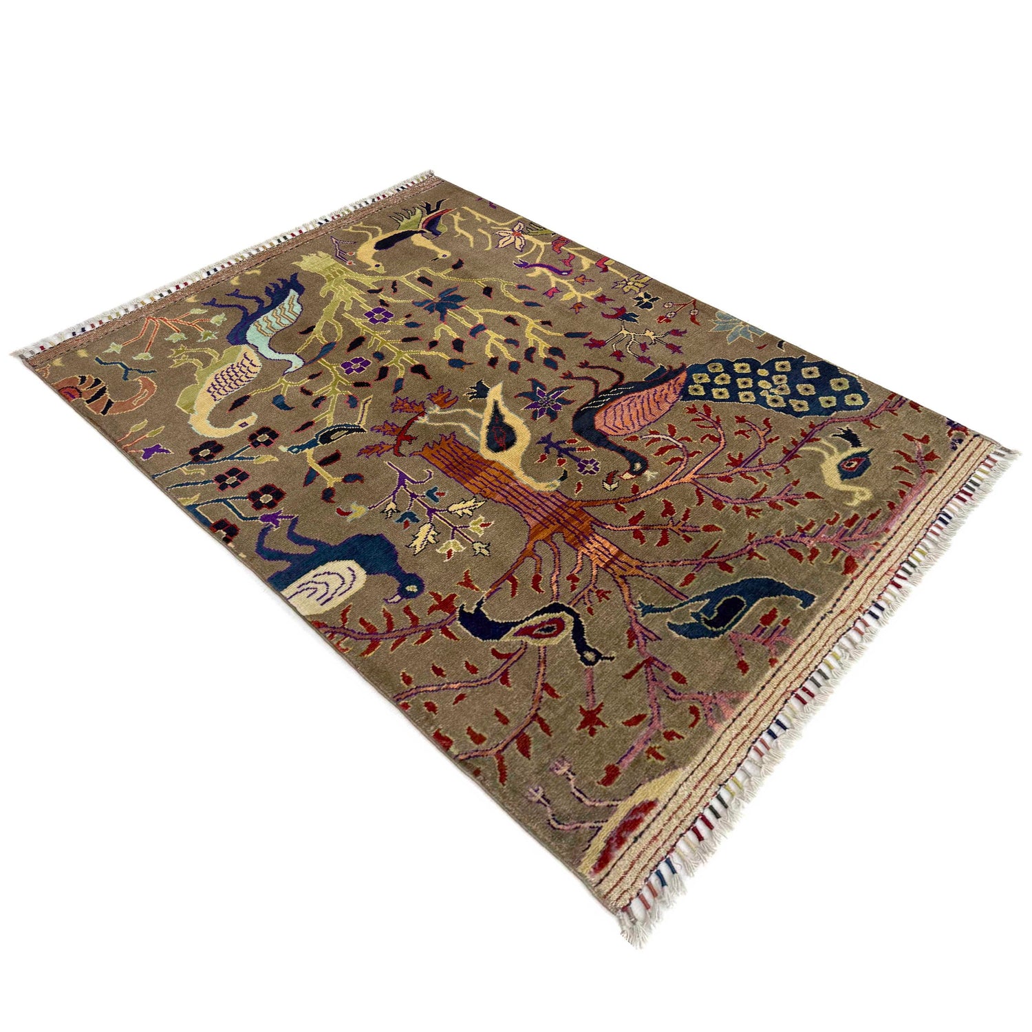 Contemporary Style Tree of Life Rug 3' 3" x 4' 6" ft / 98 x 138 cm - No. R38791