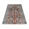 Gray Color Tree Of Life Area Rug 3' 5" x 5' 2" ft / 103 x 157 cm - No. R38794