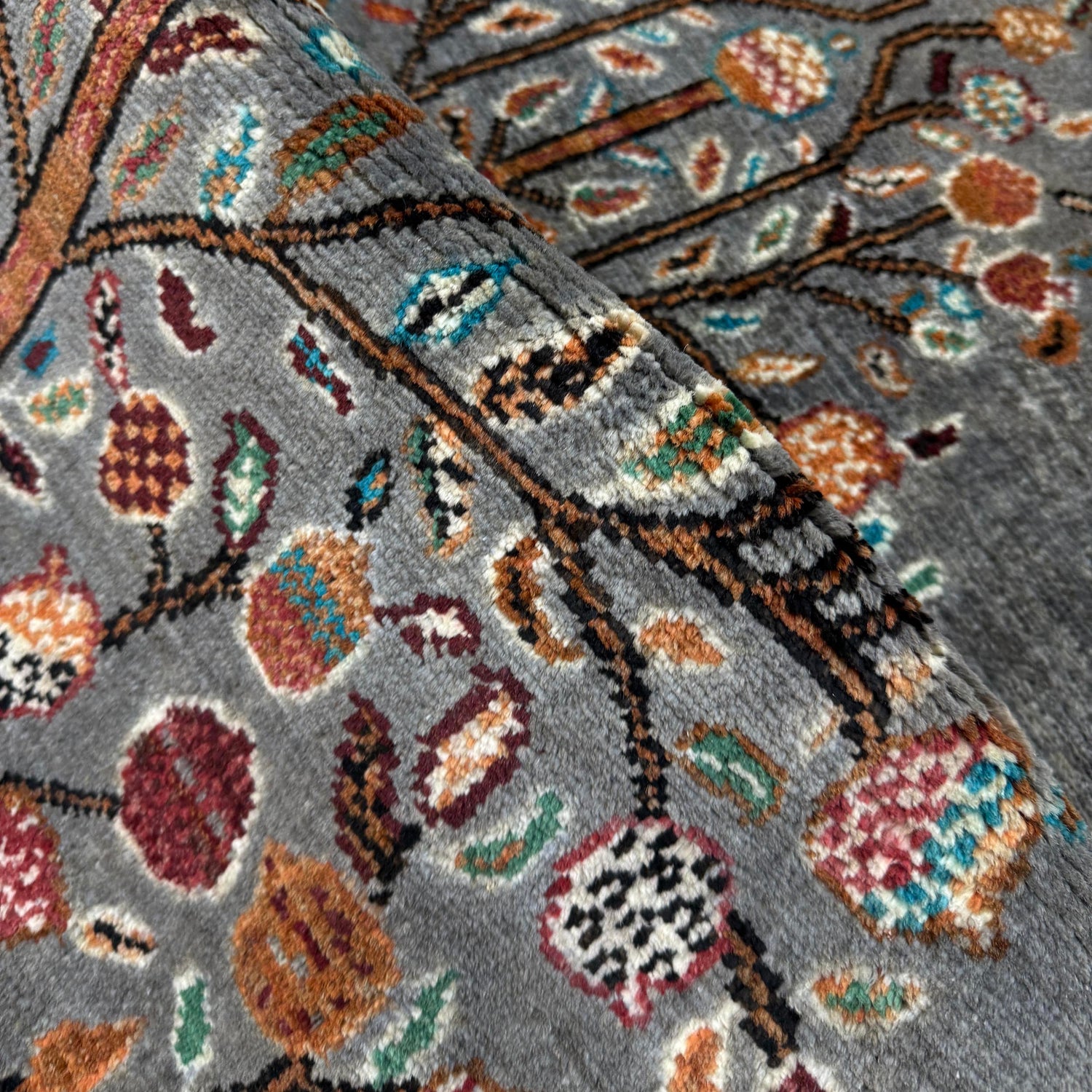Gray Color Tree Of Life Area Rug 3' 5" x 5' 2" ft / 103 x 157 cm - No. R38794